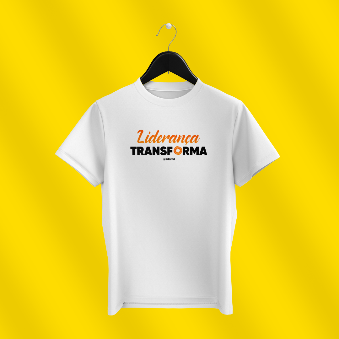 Nome do produto  Camiseta branca - Liderança Transforma