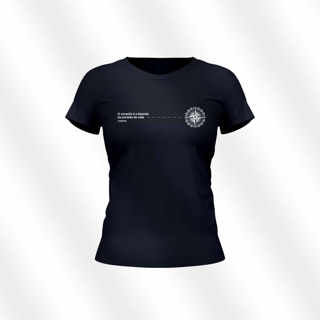 Nome do produto  Baby Look preta - O coração é a bússola