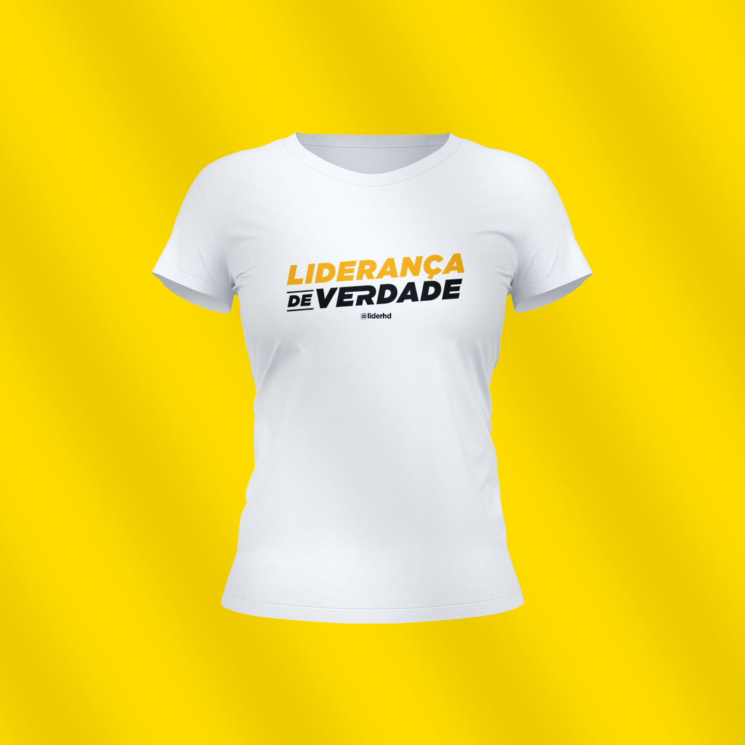 Nome do produto  Baby Look branca - Liderança de Verdade