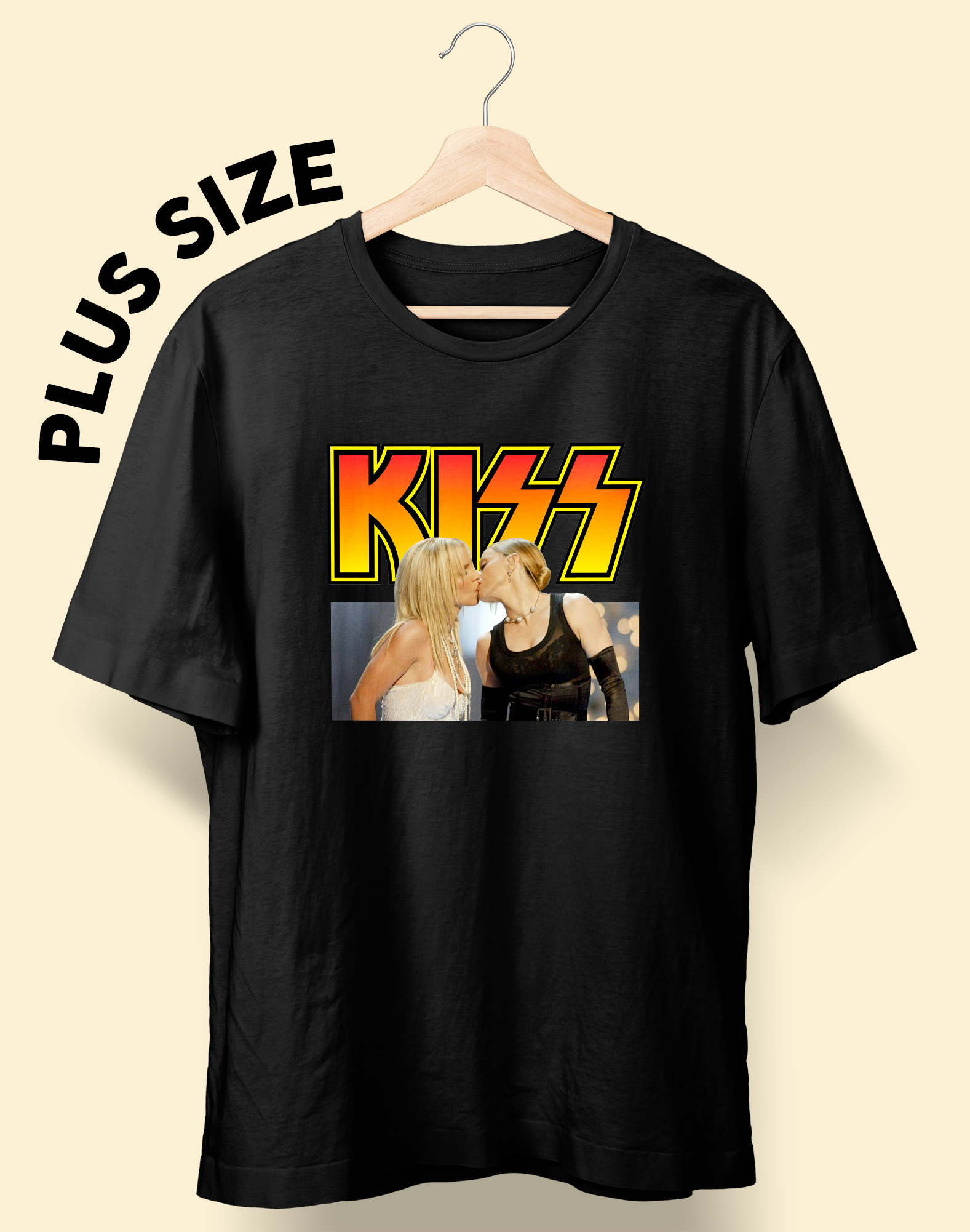 CAMISETA PLUS SIZE VMA KISS (Britney Spears & Madonna)
