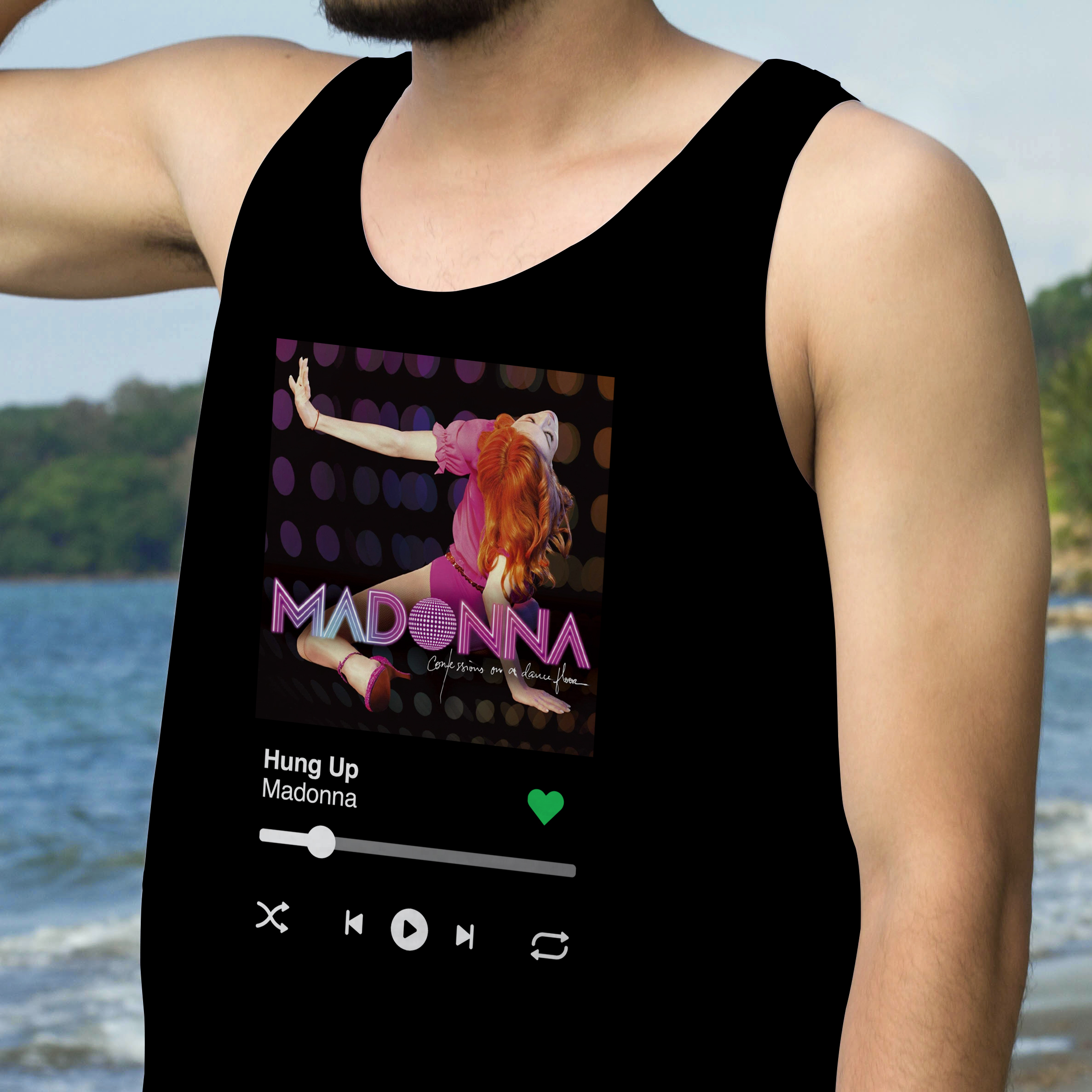 Camiseta Regata Ouvindo Madonna (Hung Up)