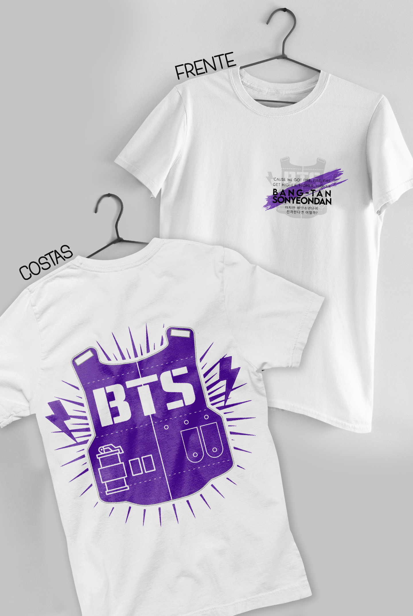 Nome do produto: BTS - Attack On Bangtan 10 anos (frente e costas)