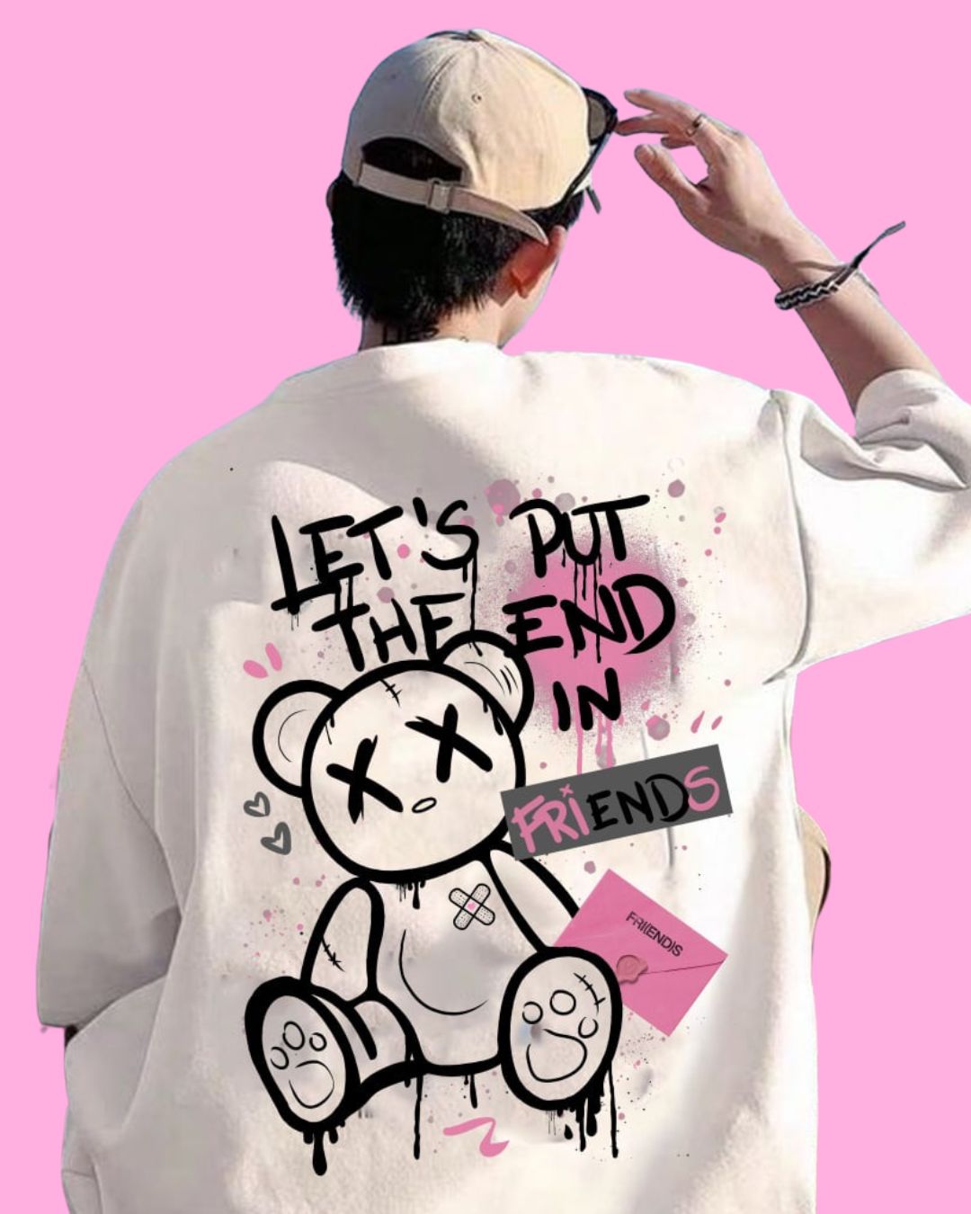 V - FRIENDS (Oversized) Branca/Offwhite