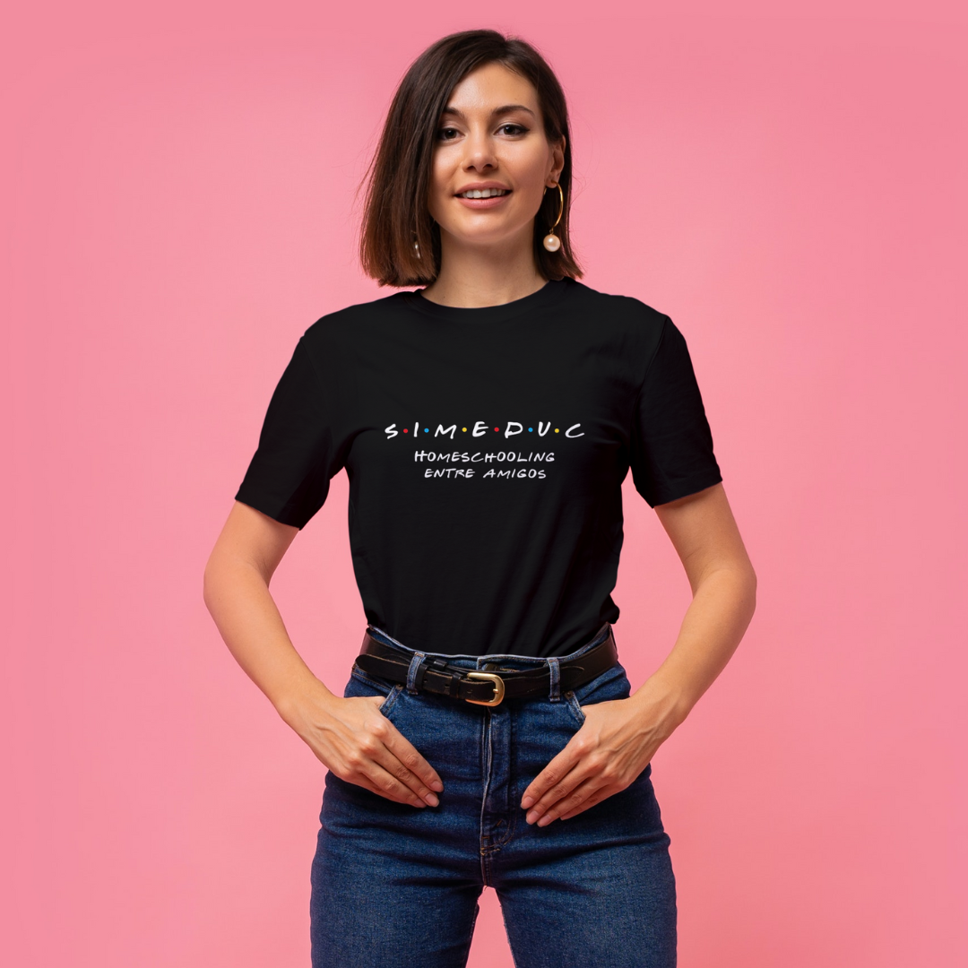 Camisa Feminina Preta Homeschool Entre Amigos