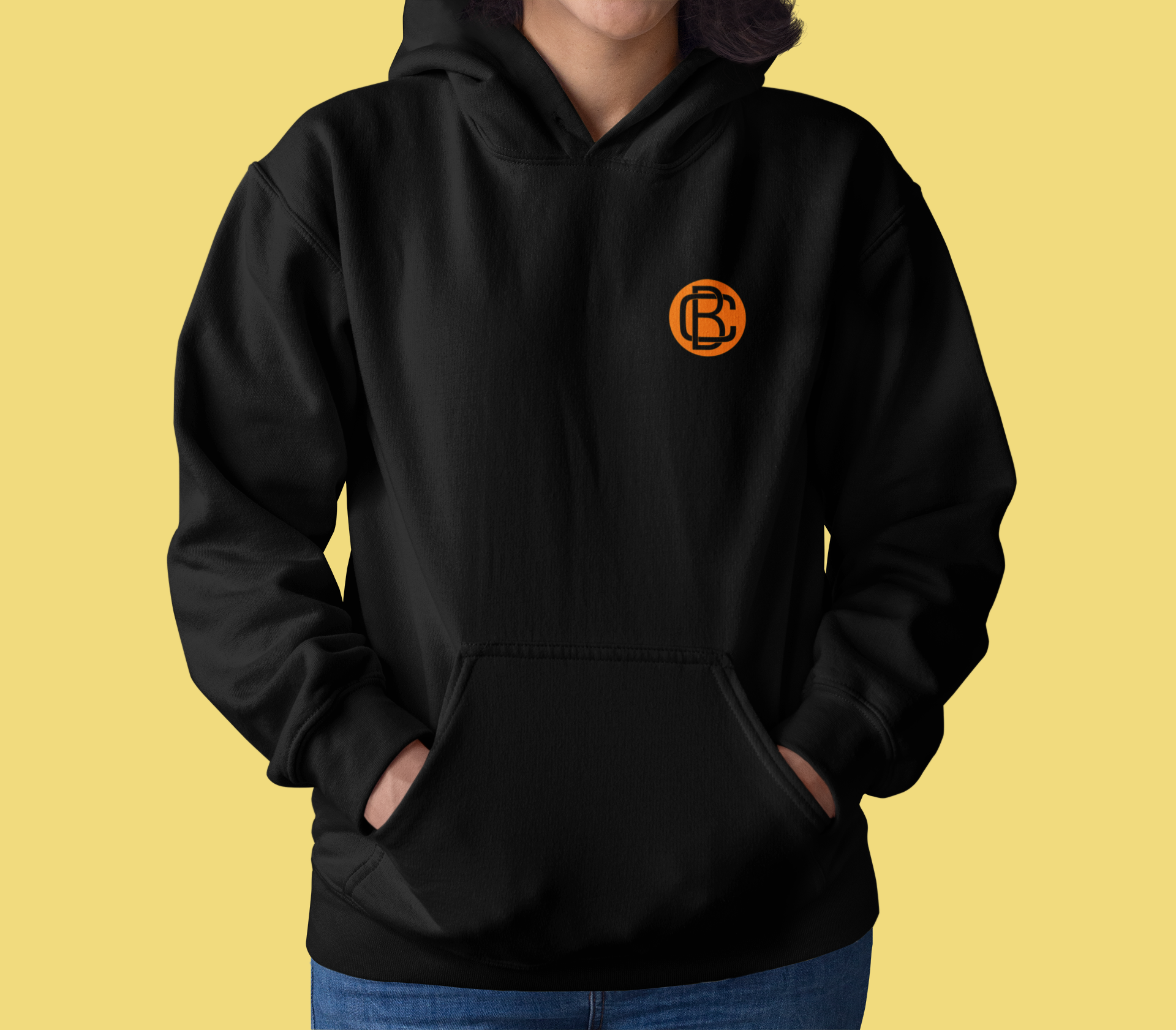 Moletom preto sem zíper LOGO Oficial Camarada Boris ( laranja ) 