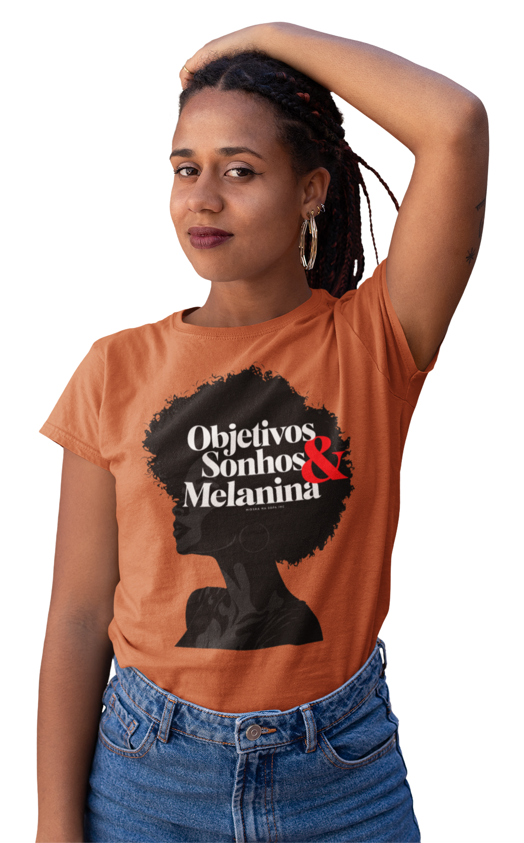 Camiseta Objetivos, Sonhos e Melanina