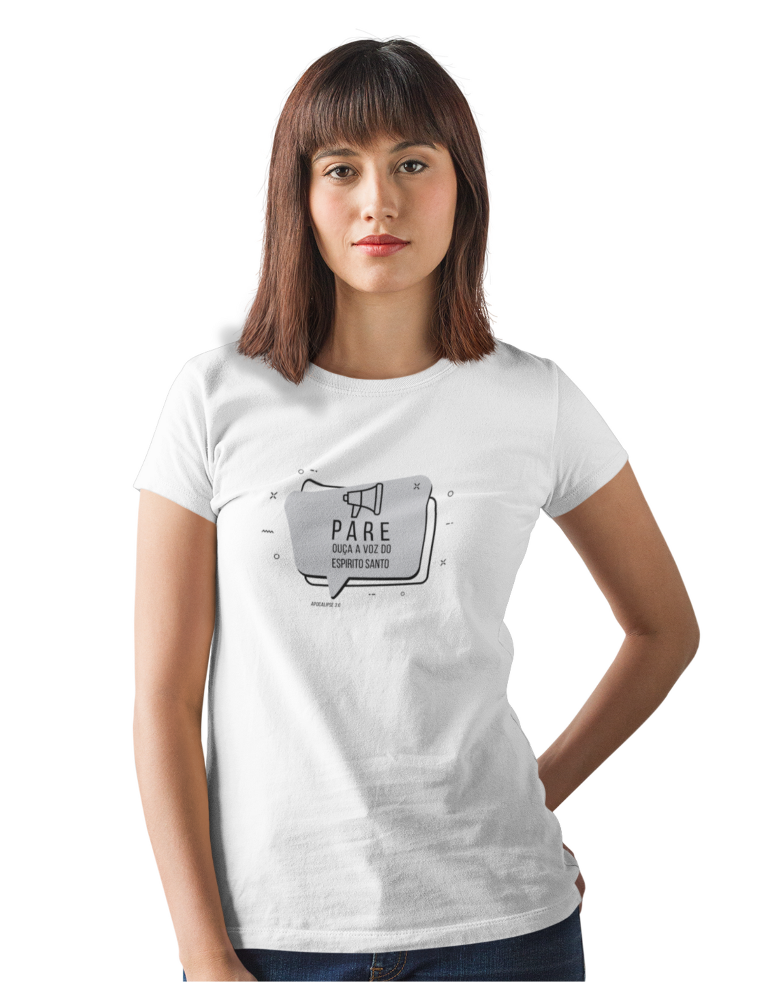 T-SHIRT FEMININA - MALHA  PRIME - OUÇA (BLACK)