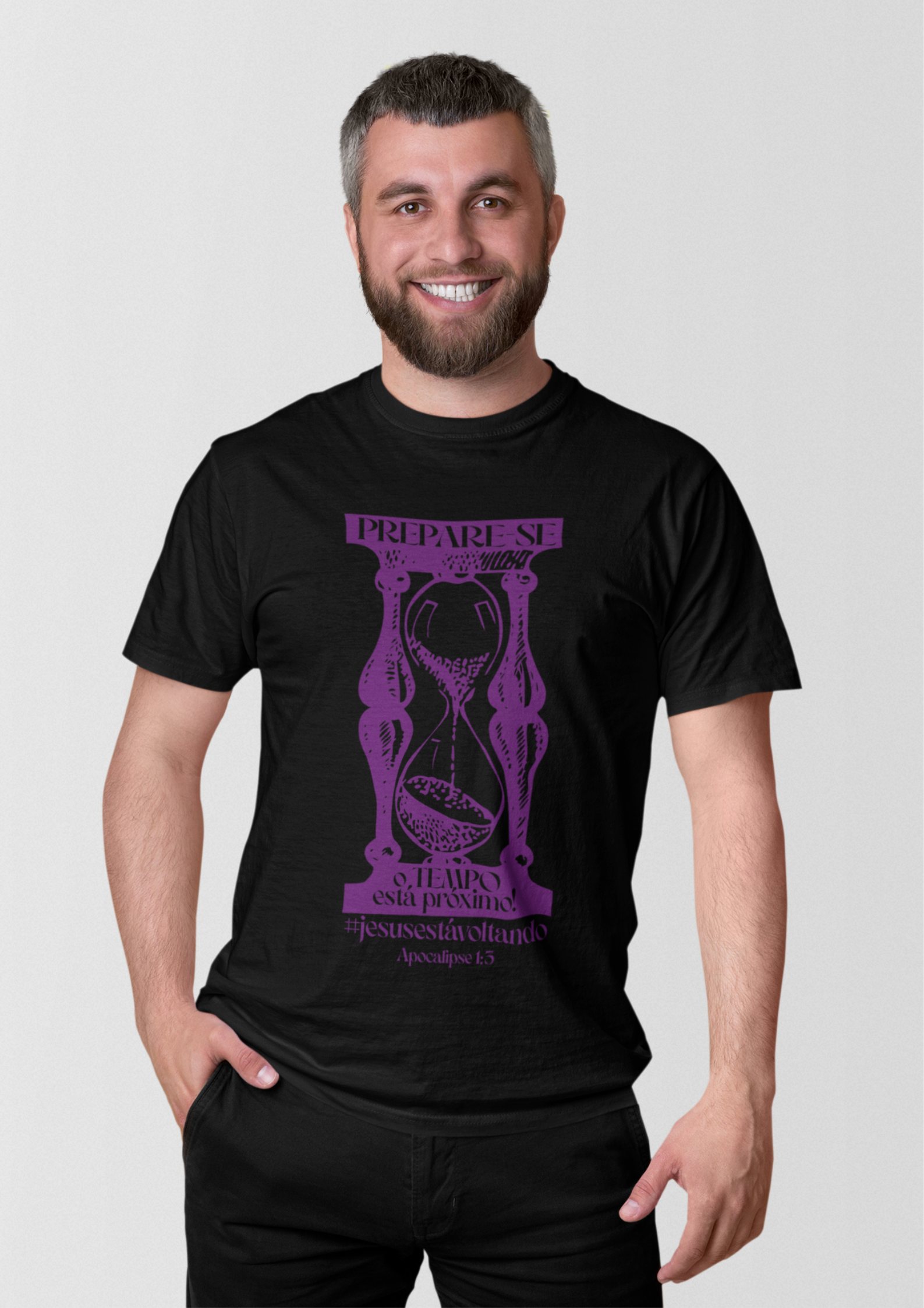 T-SHIRT MASCULINA - MALHA CLASSICA - PREPARE-SE! (VIOLET)