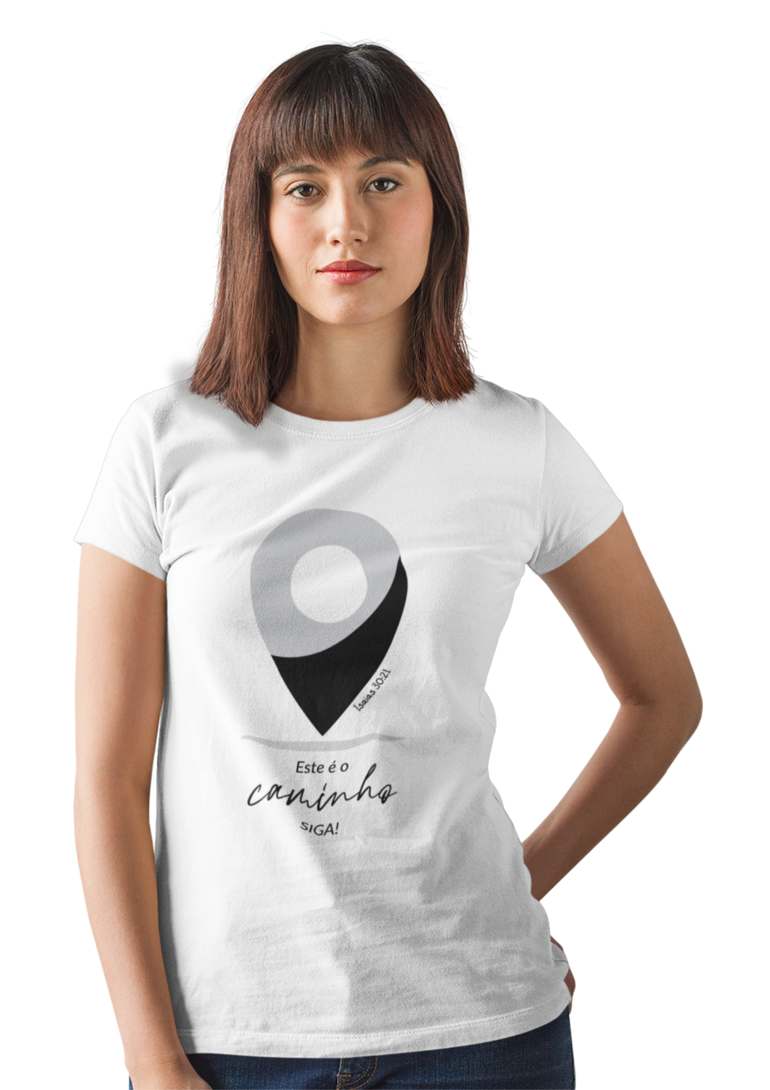 T-SHIRT FEMININA  - MALHA CLASSICA - SIGA (BLACK/WHITE)