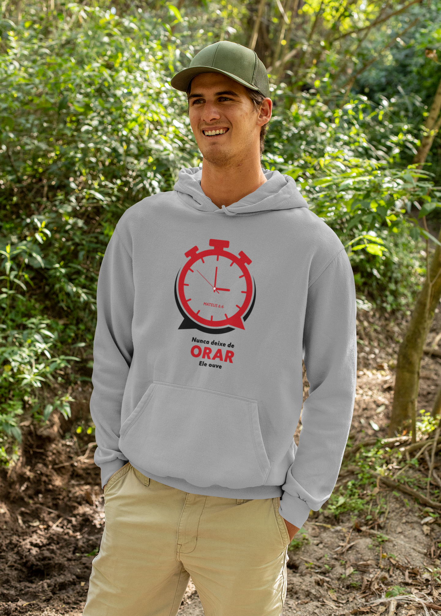 MOLETOM CANGURU UNISSEX - ORAÇÃO (RED)