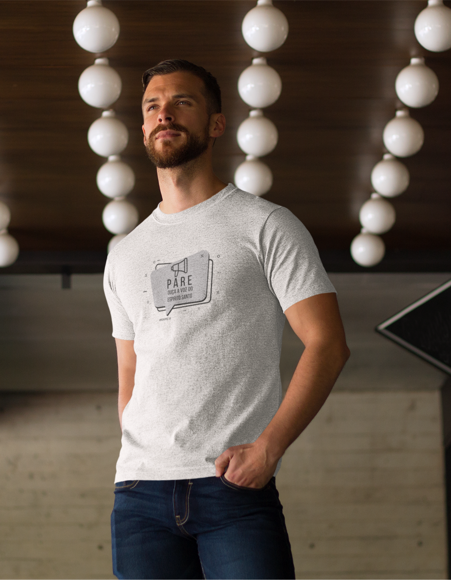 T-SHIRT  MASCULINA - MALHA PRIME - OUÇA (BLACK)