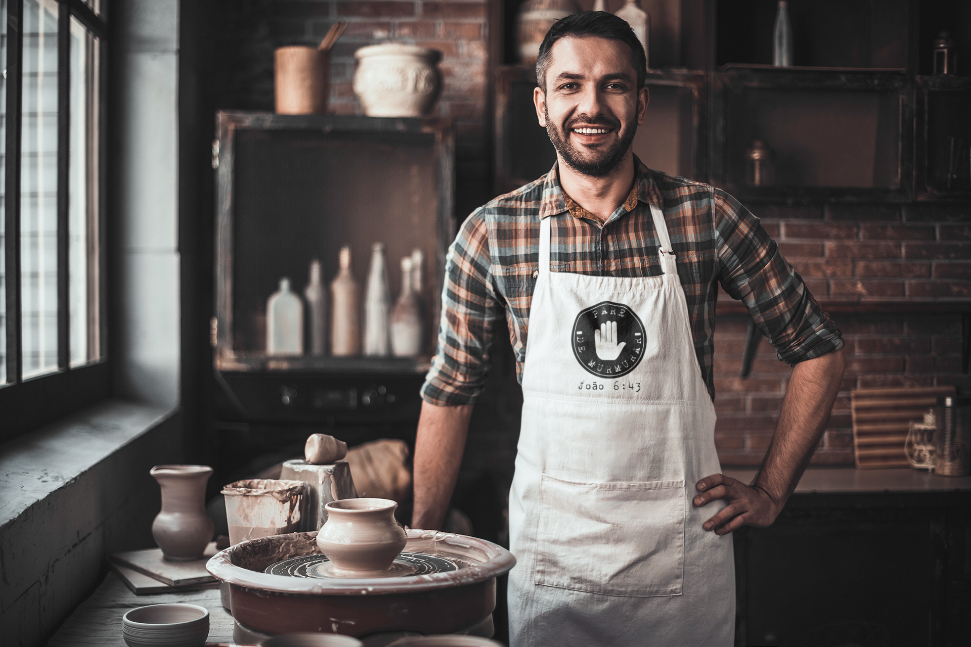 AVENTAL DE BRIM - PARE DE MURMURAR (BLACK)