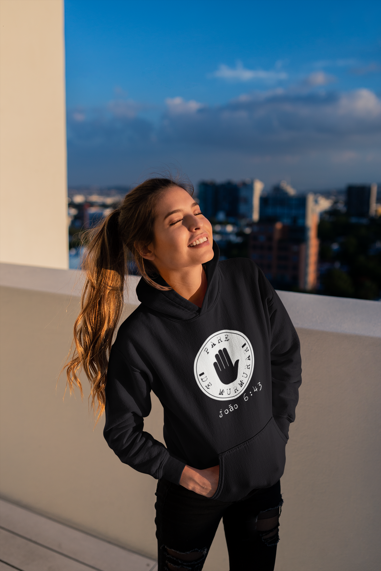 MOLETOM CANGURU UNISSEX - PARE DE MURMURAR (WHITE)