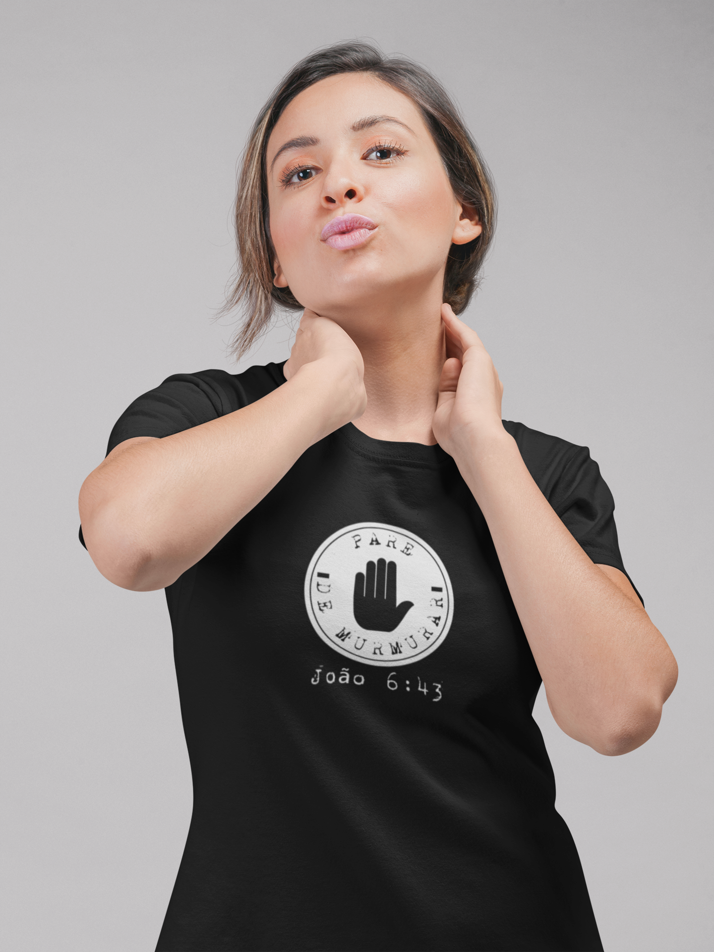 T-SHIRT FEMININA - MALHA PRIME - PARE DE MURMURAR (WHITE)