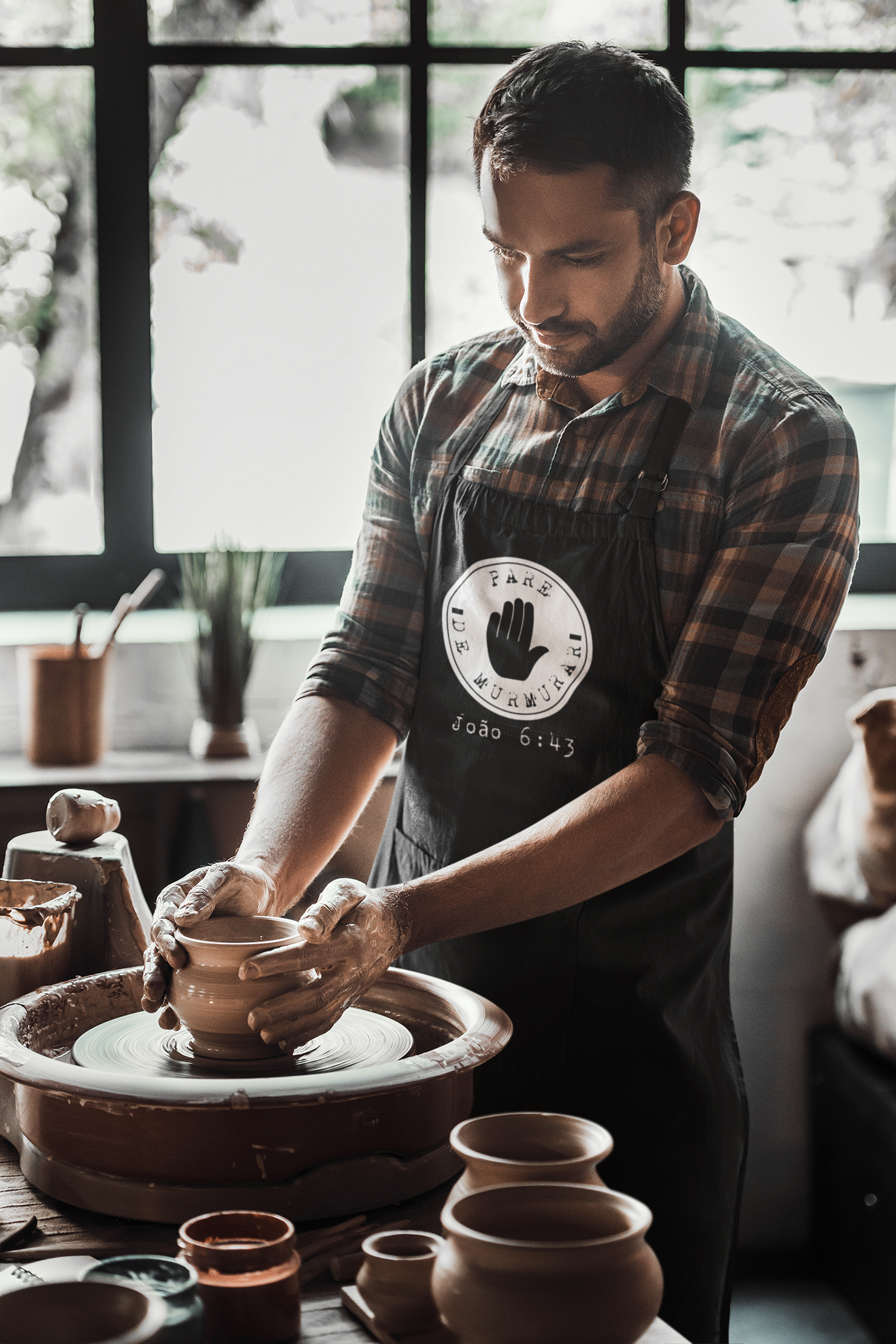 AVENTAL BRIM - PARE DE MURMURAR (WHITE)