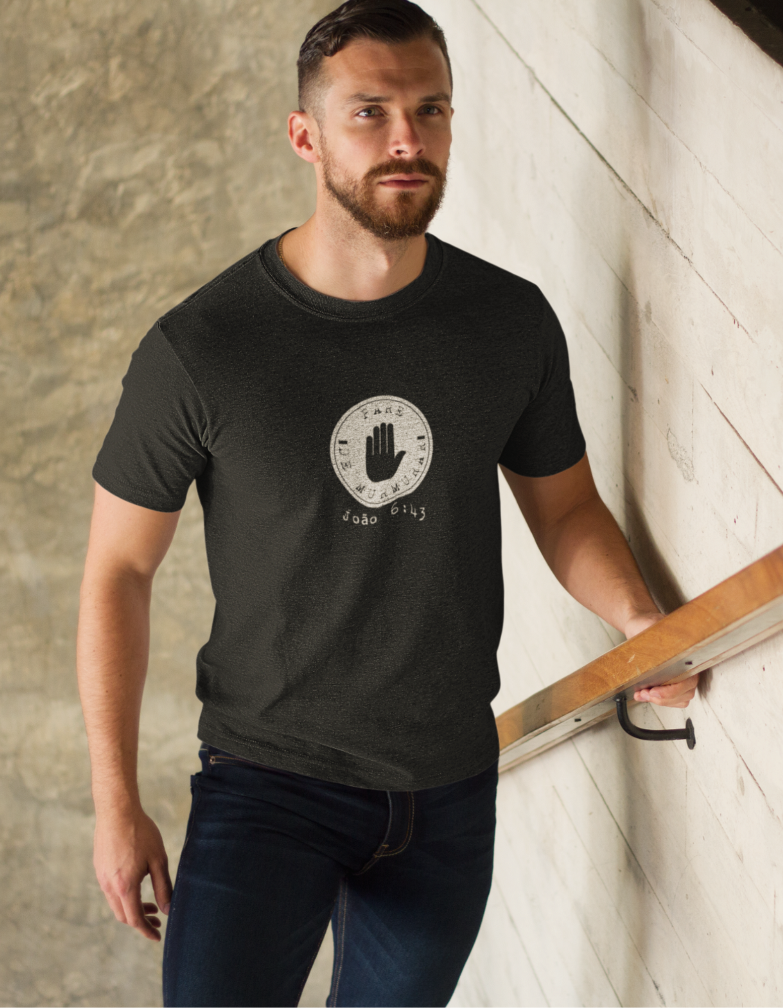 T-SHIRT MASCULINA - MALHA PRIME - PARE DE MURMURAR (WHITE)