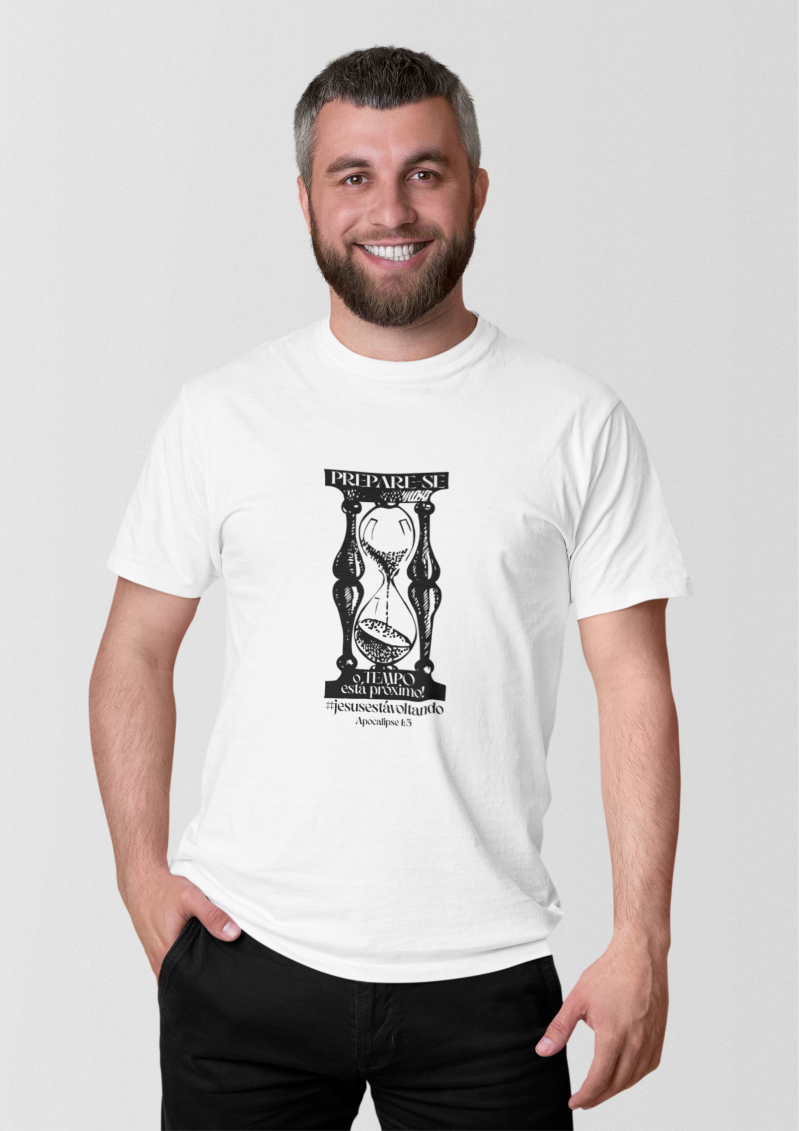 T-SHIRT MASCULINA - MALHA PRIME - PREPARE-SE! (BLACK)