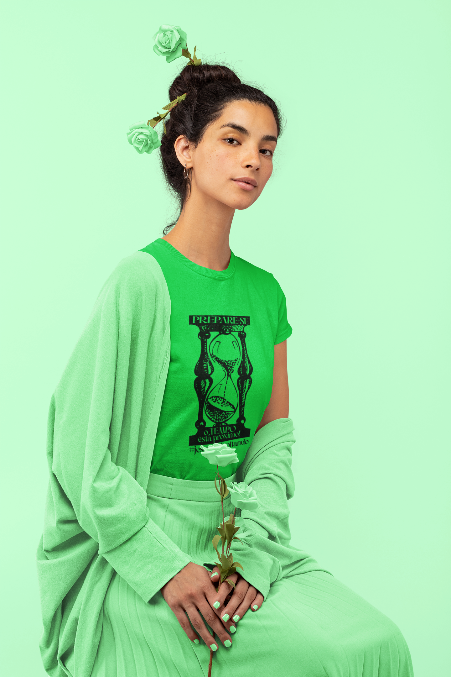 T-SHIRT FEMININA - MALHA CLASSICA - PREPARE-SE! (BLACK)