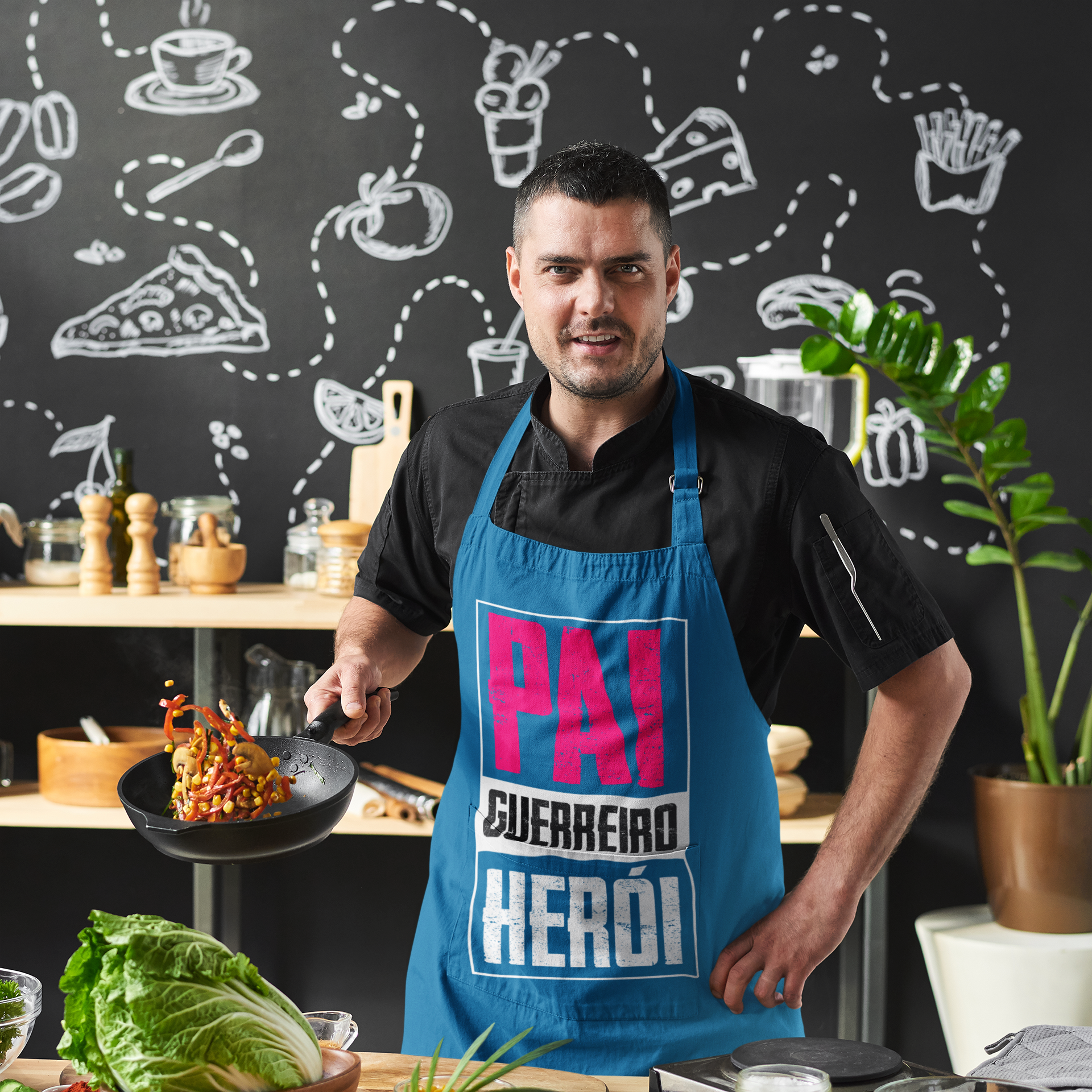 AVENTAL PAI GUERREIRO HERÓI EDIÇÃO LIMITADA