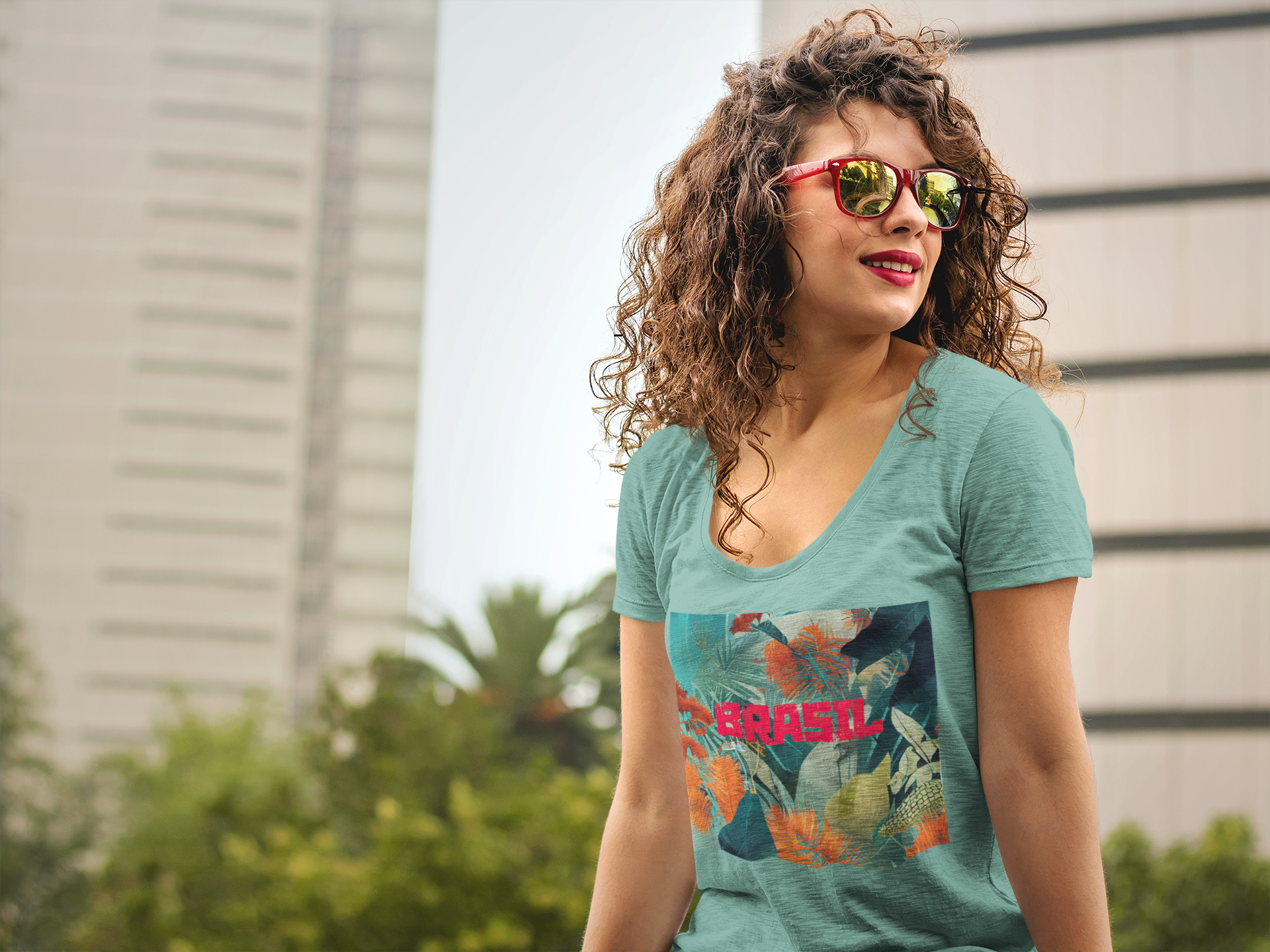 Camiseta Baby Long do Brasil Tropical 1