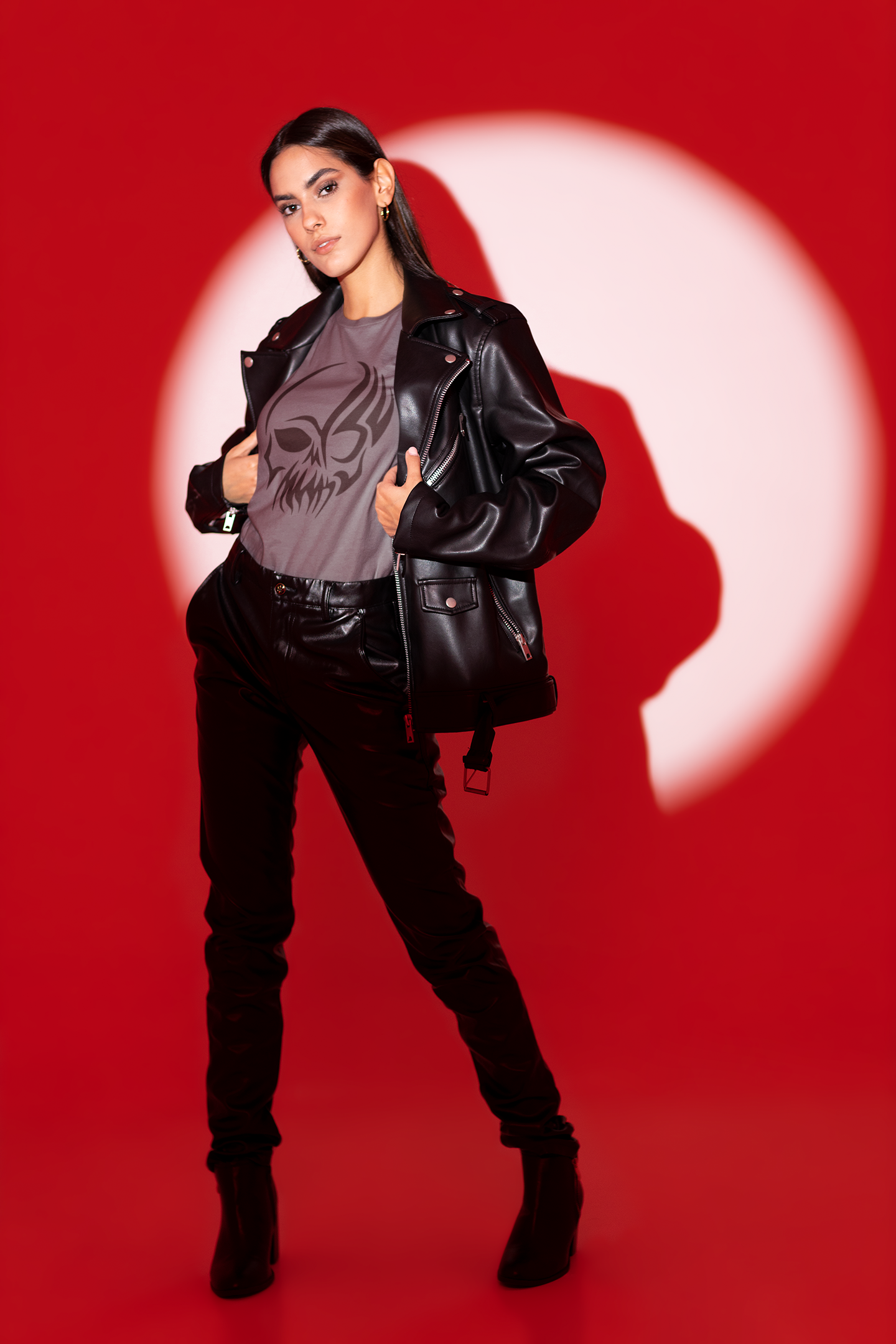 Camiseta Baby Long Caveira Tribal