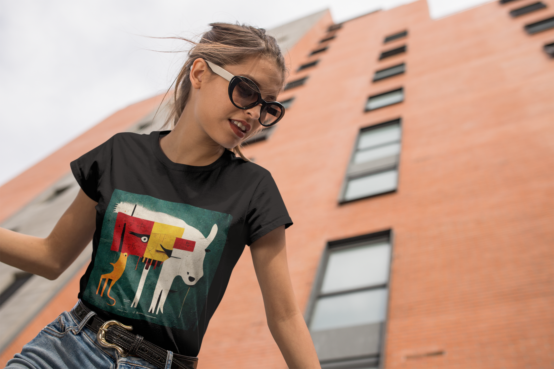 Camiseta Baby Long Geometrica