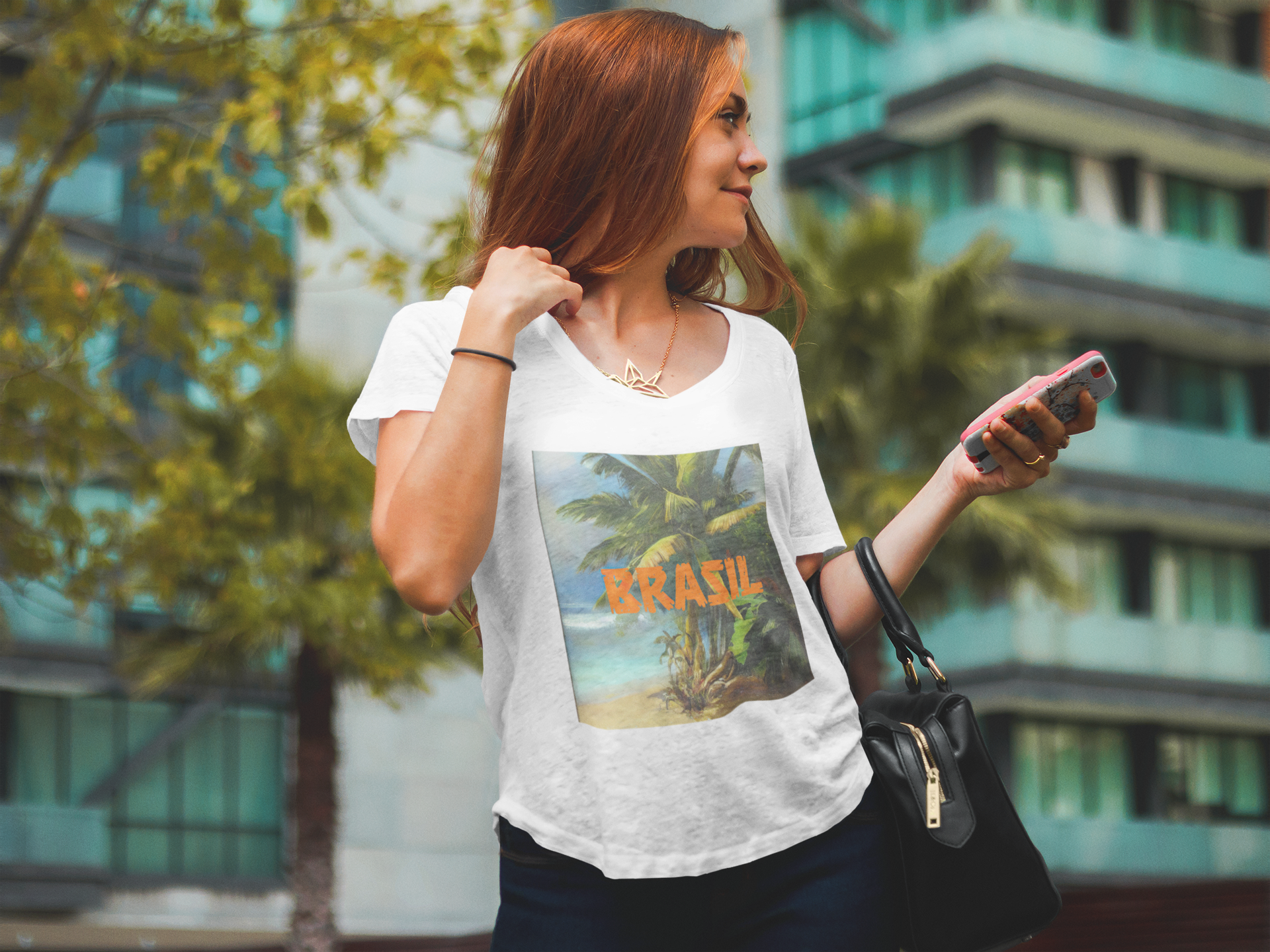 Camiseta Baby Long do Brasil tropical 3