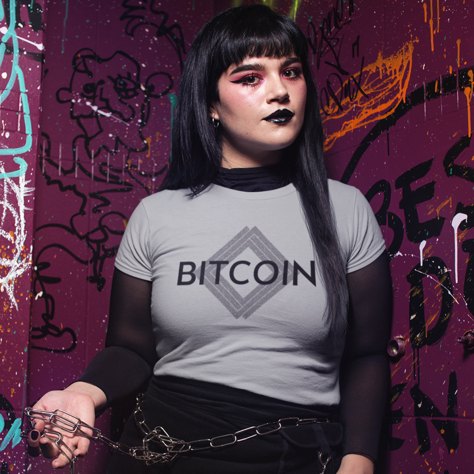Nome do produto: Baby Look Bitcoin Design DSN040-BQ