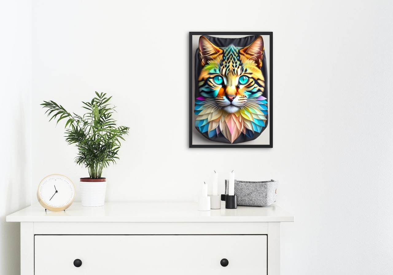 Poster Retrato Gato Mandala