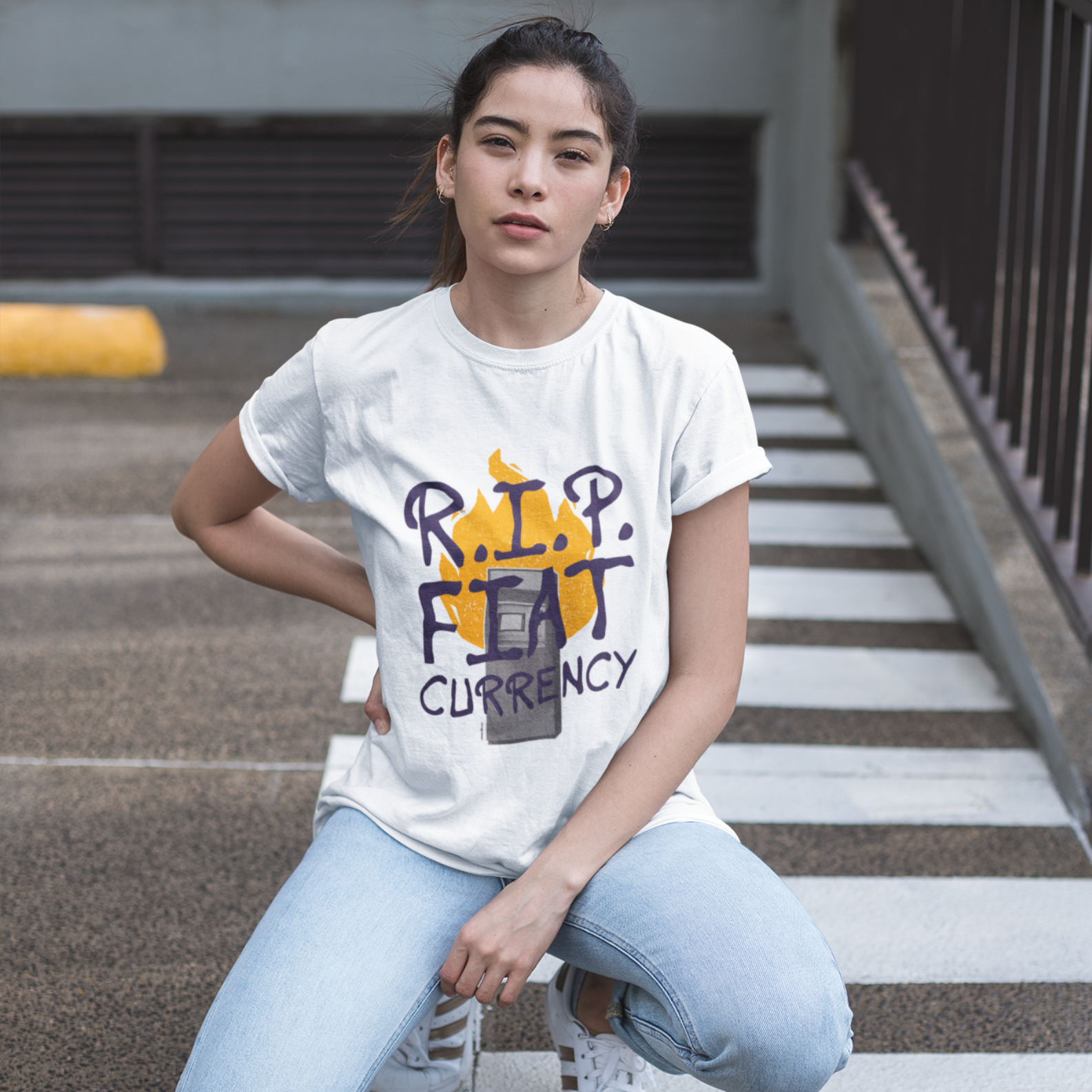 CAMISETA RIP FIAT CURRENCY BRANCA