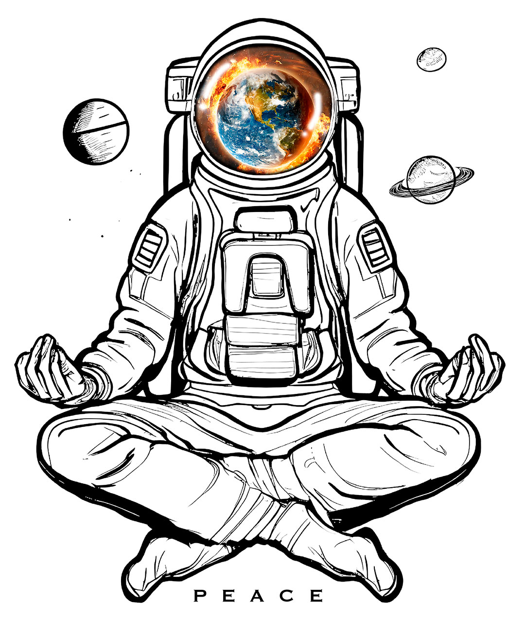 Camiseta Astronauta Paz - Masc
