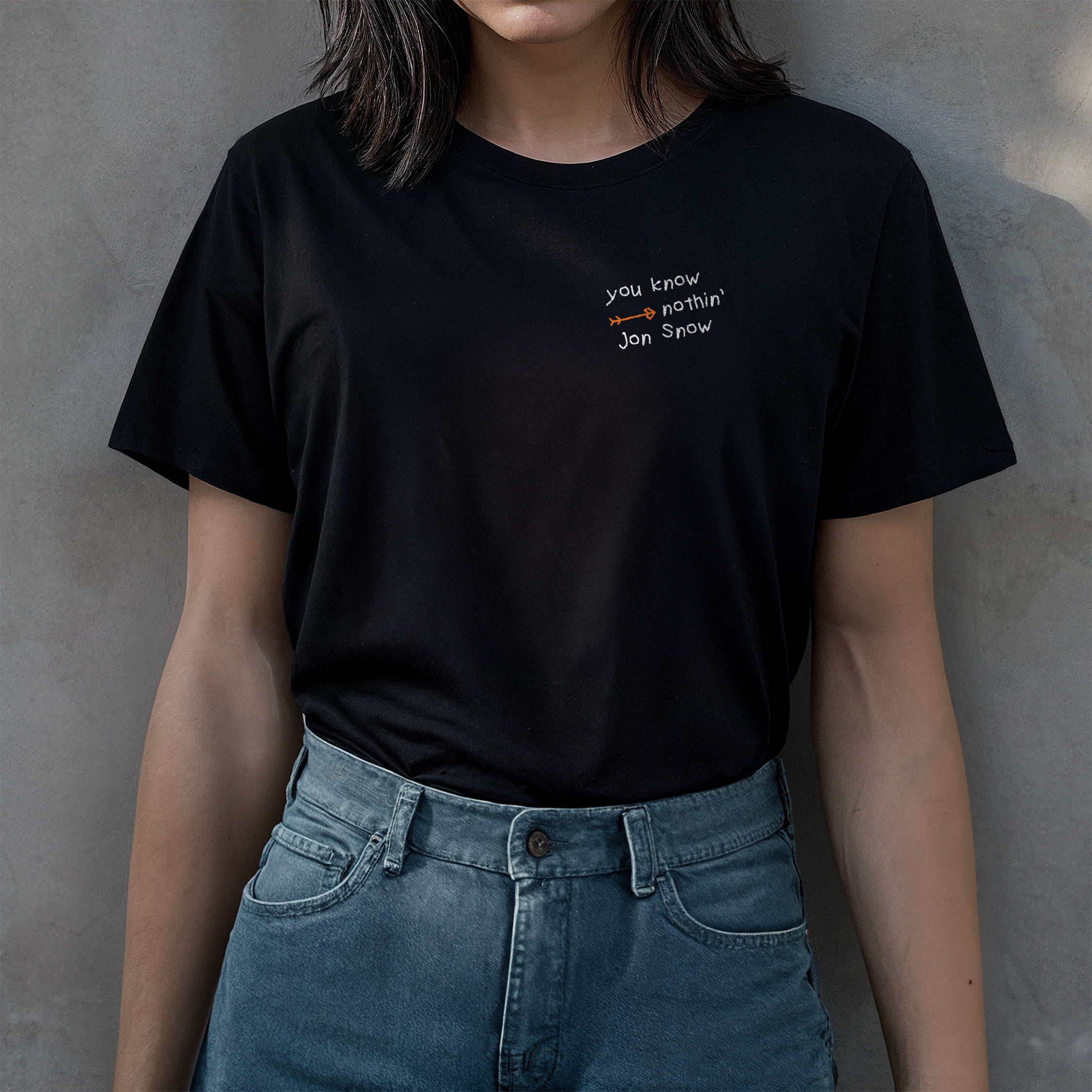 Camiseta Preta Jon Snow + Ygritte