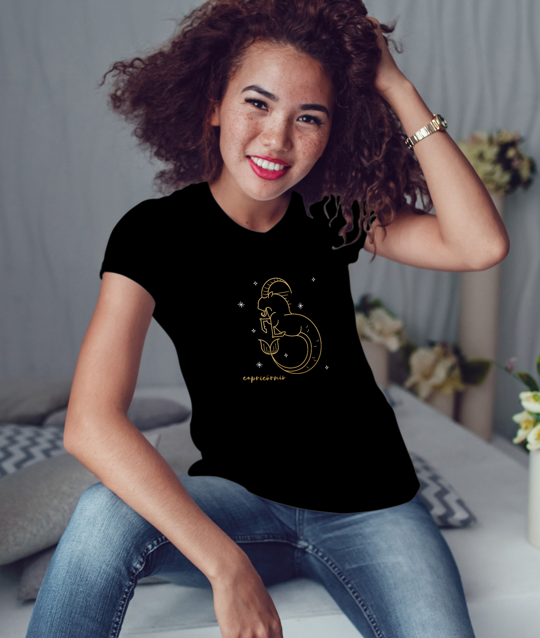 Camiseta Baby Look Long Signos Capricórnio