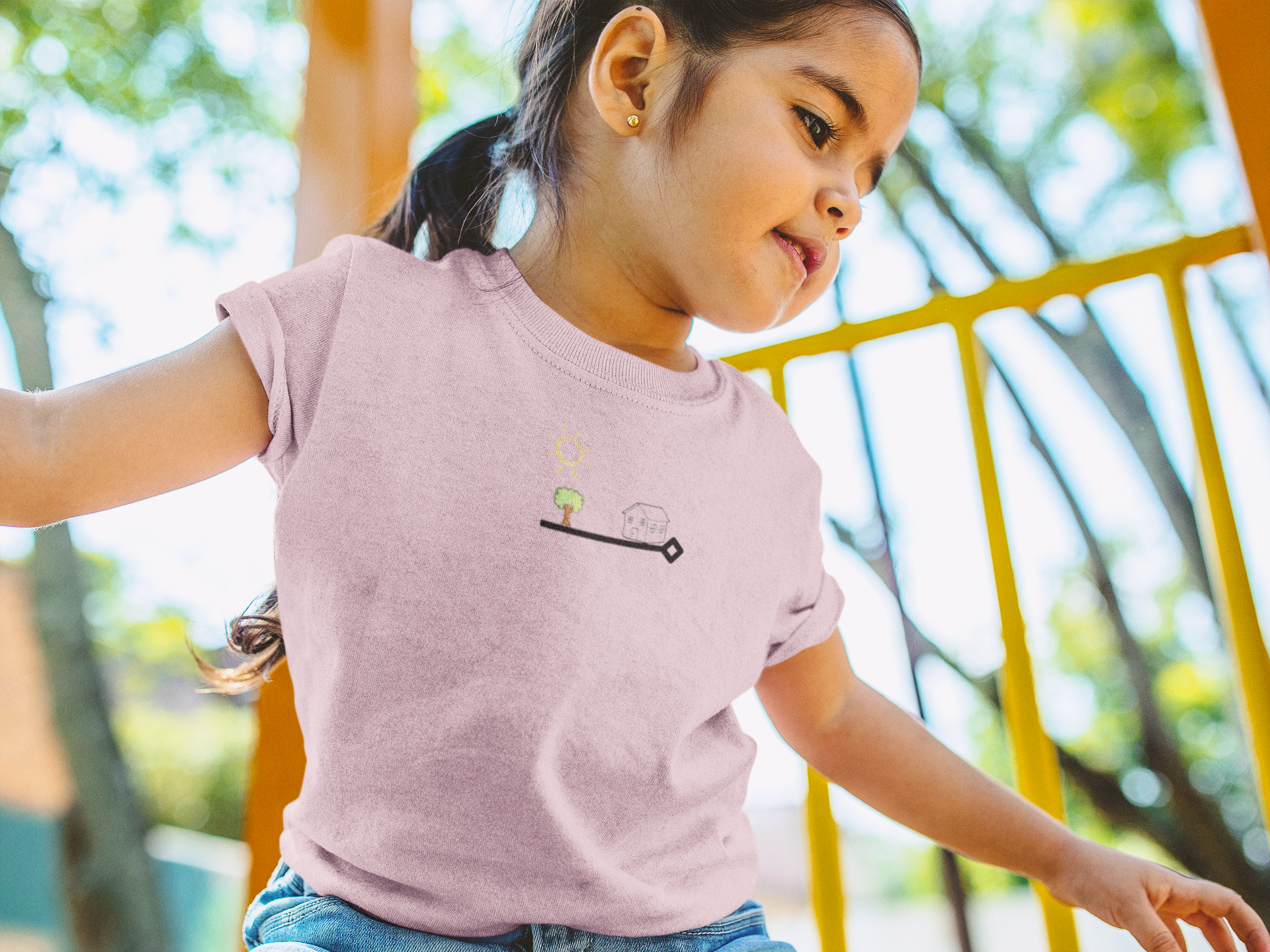 Camisa Reta Kids Desenho Rosa Bebê