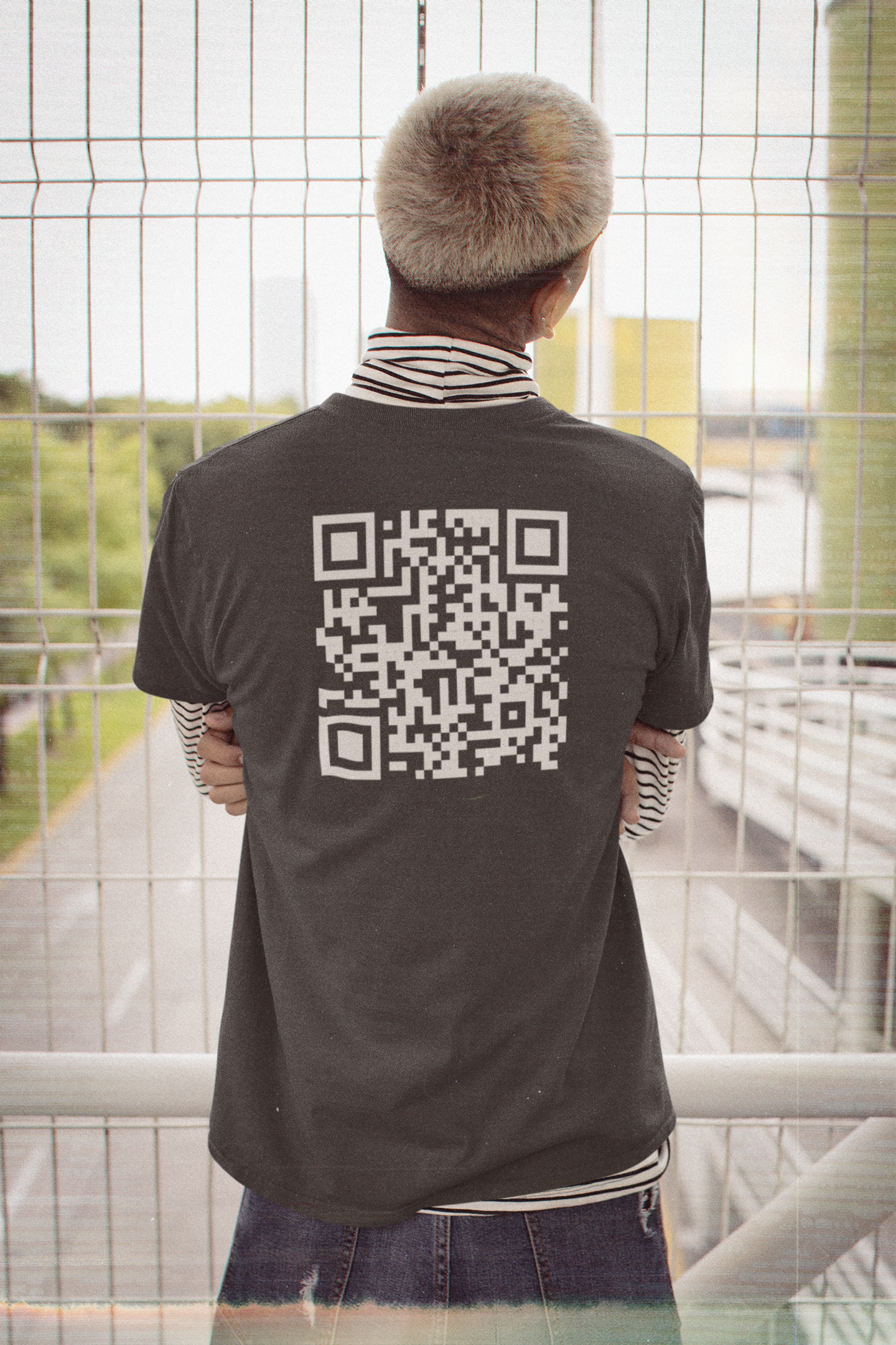 Camisa Reta Street QRCode Preta