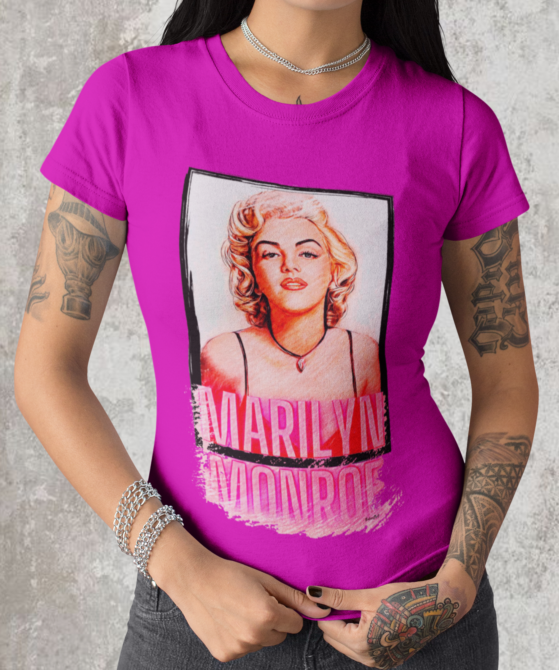 Camiseta baby long feminina Marylin Monroe Hollywood Star