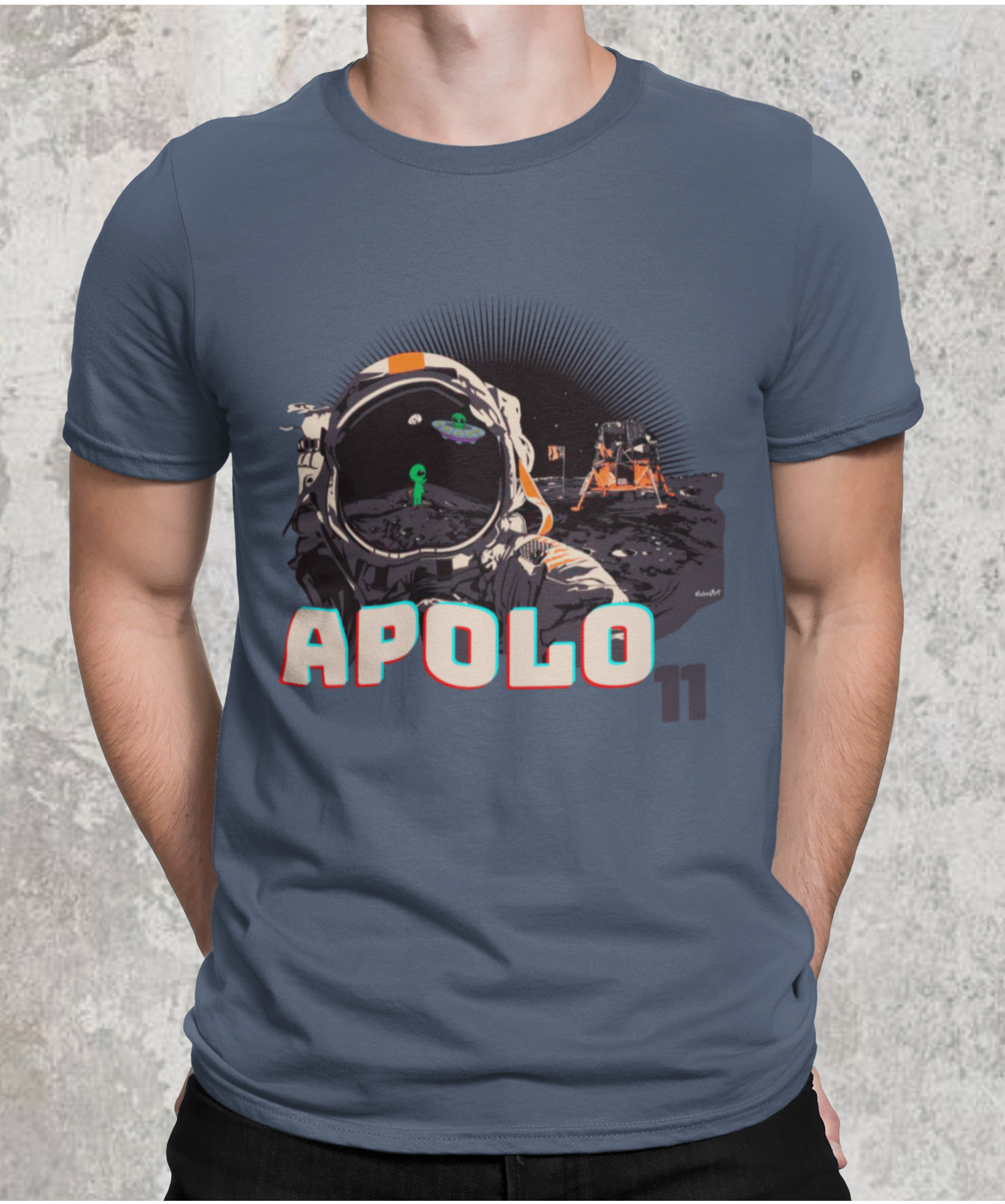 Camiseta estonada missão Apolo 11