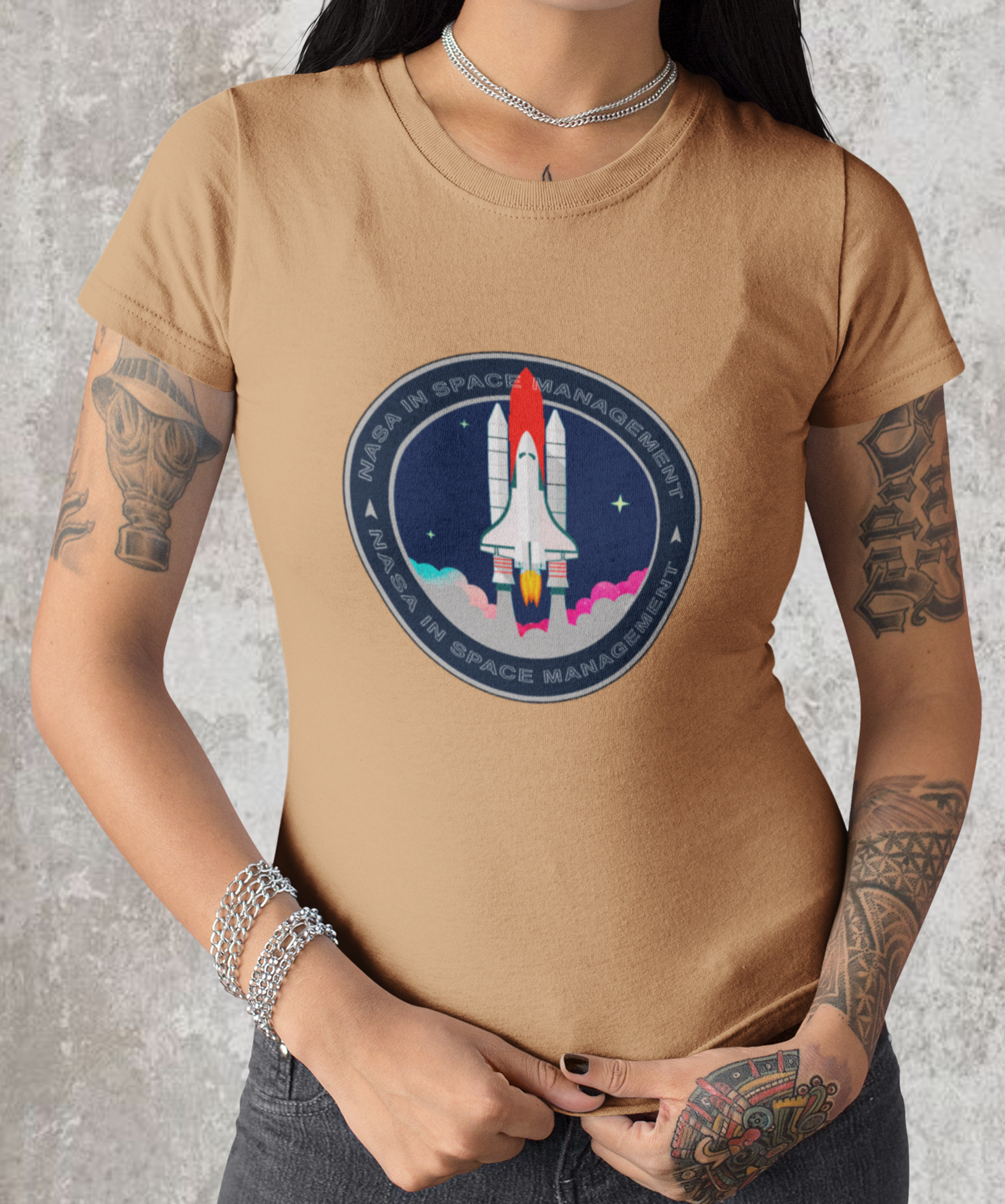 Camiseta feminina estonada Nasa