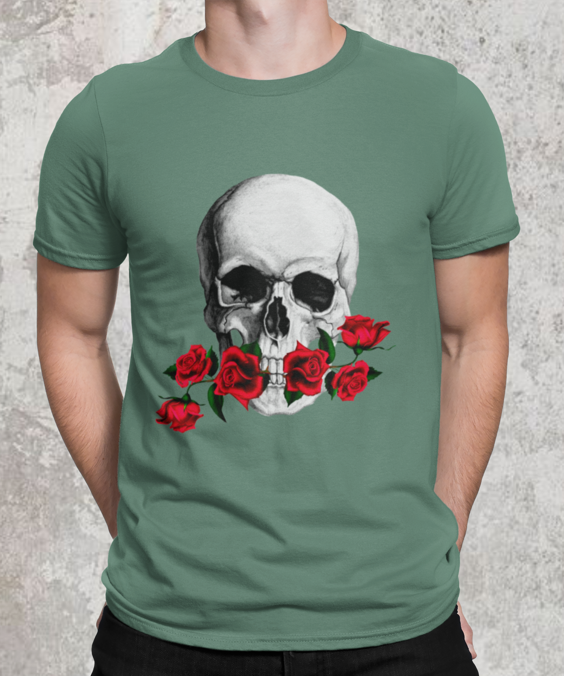 Camiseta estonada flower skull
