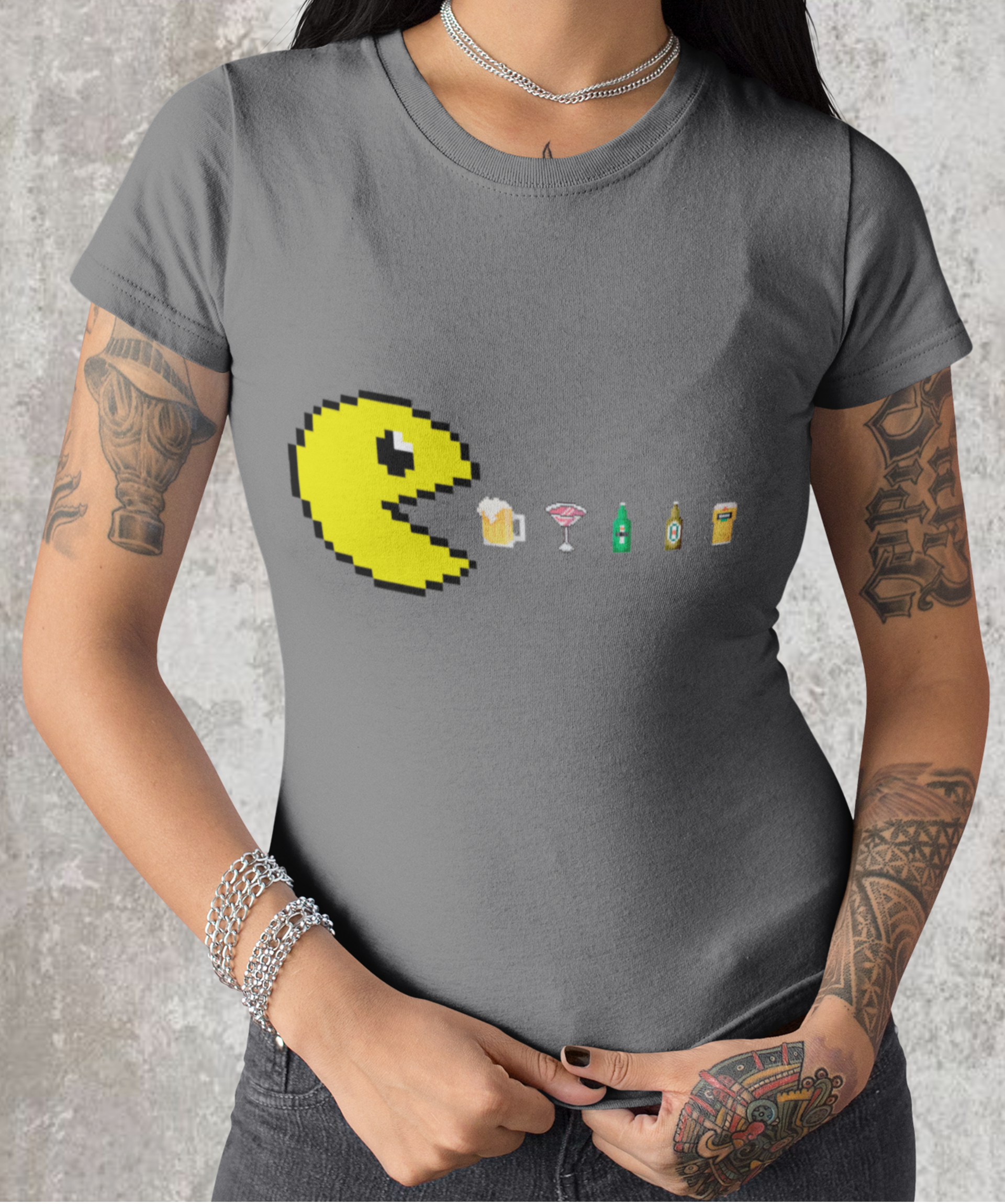 Camiseta feminina estonada Pec bêbado