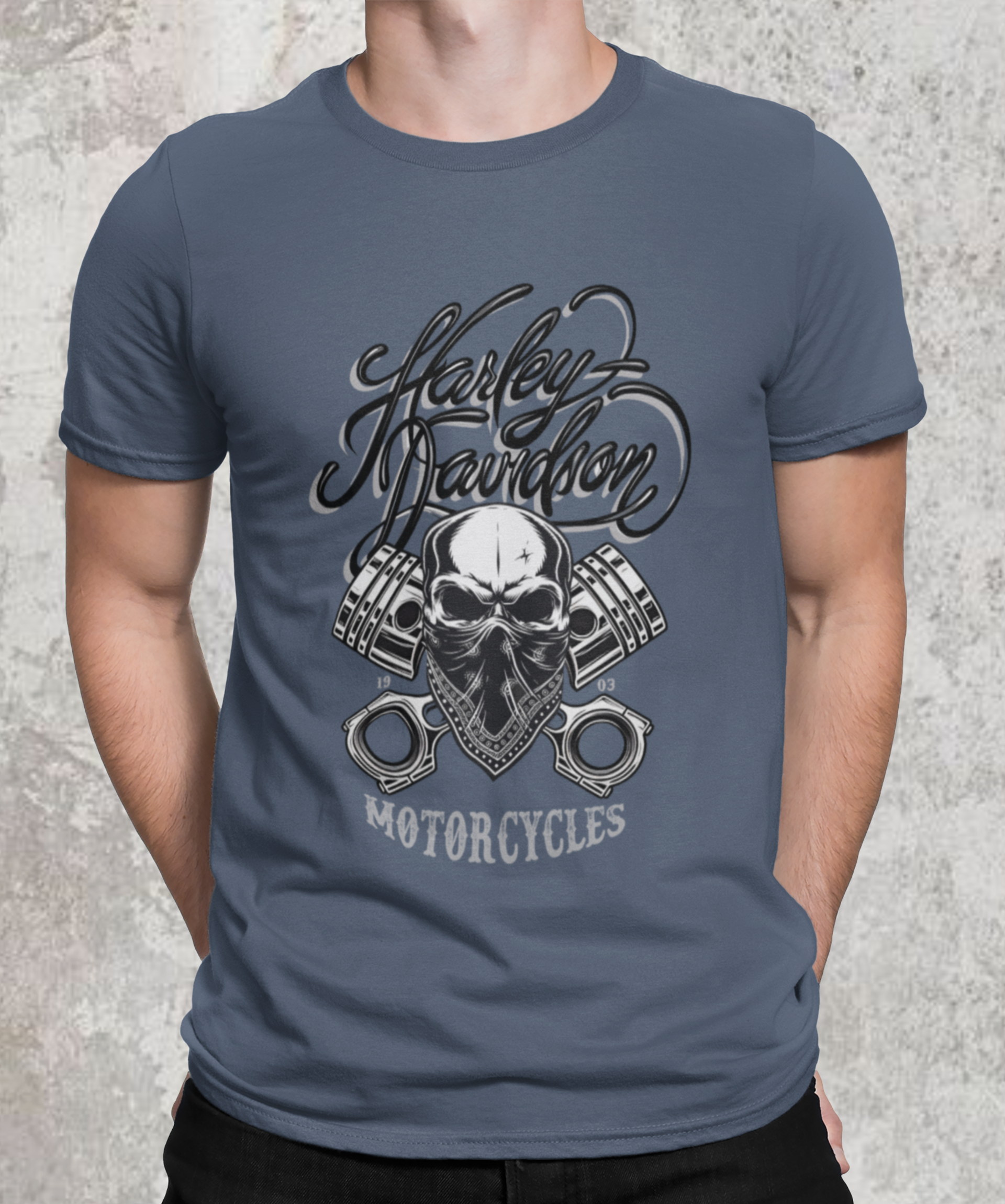 Camiseta estonada Harley Davidson