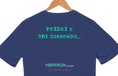 Camiseta Esportiva Dry UV I Rabiskin PEIDEI I Frente e Costas