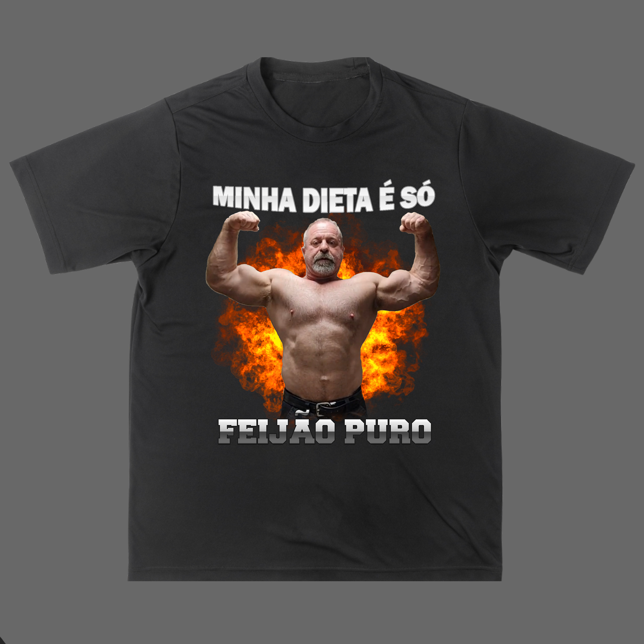 Nome do produto: Camisa  -  Minha Dieta é Só Feijão Puro