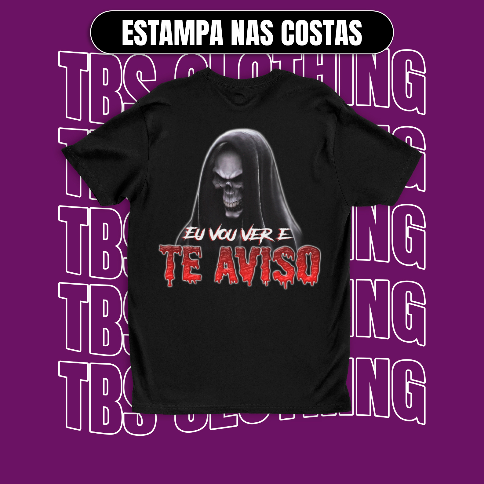 (Estampa nas costas) Eu vou ver e te aviso
