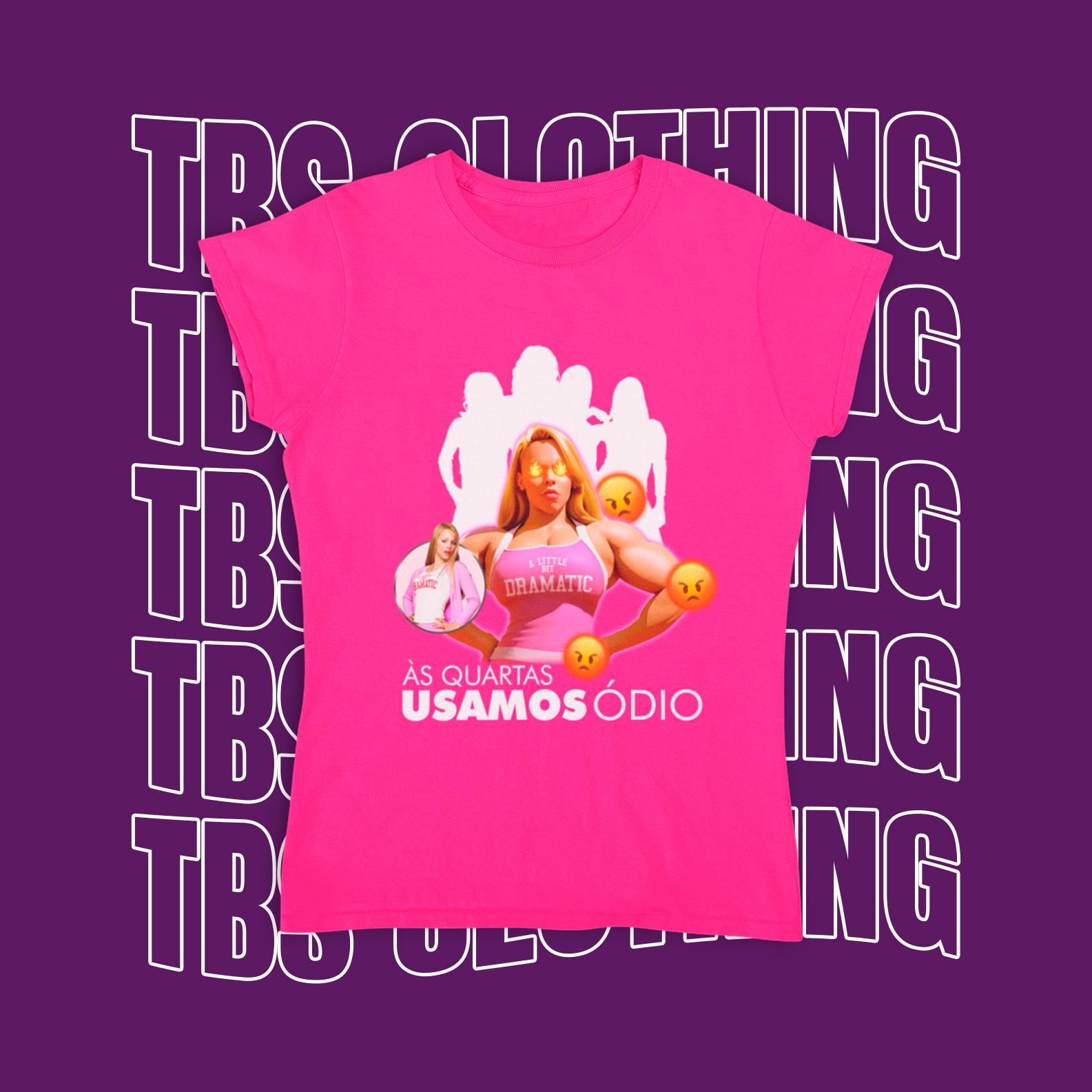 Às quartas usamos ódio (Baby Look Rosa)