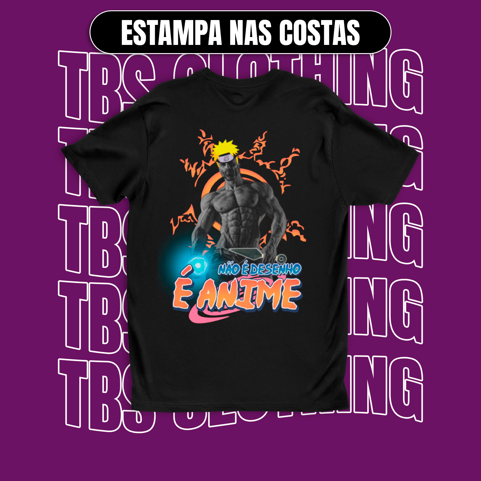 (Estampa nas costas) Não é desenho