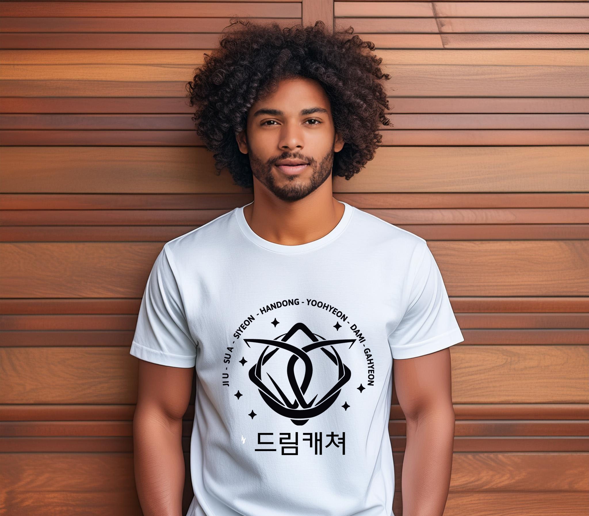 Nome do produto: Camiseta Branca Dreamcatcher + Hangul