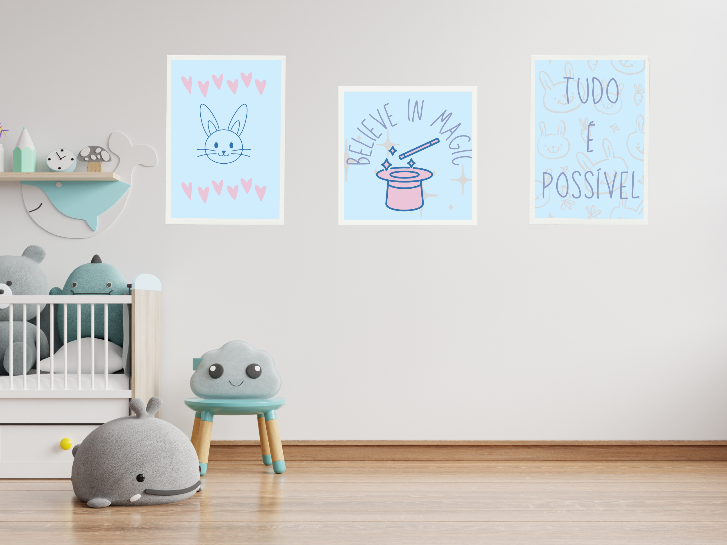 POSTER KIT QUARTO INFANTIL 3 - COELHO