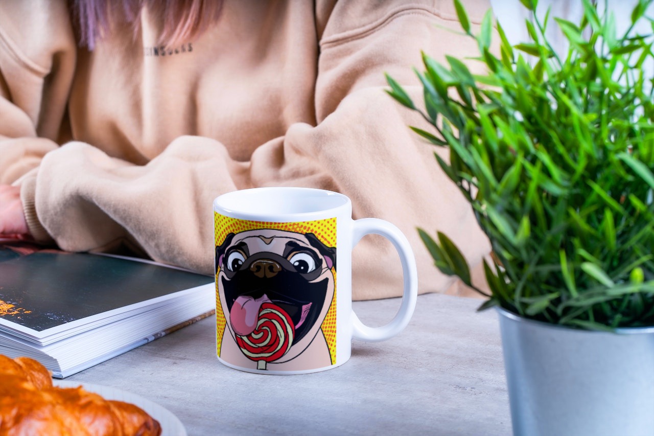 CANECA PUG PIRULITO