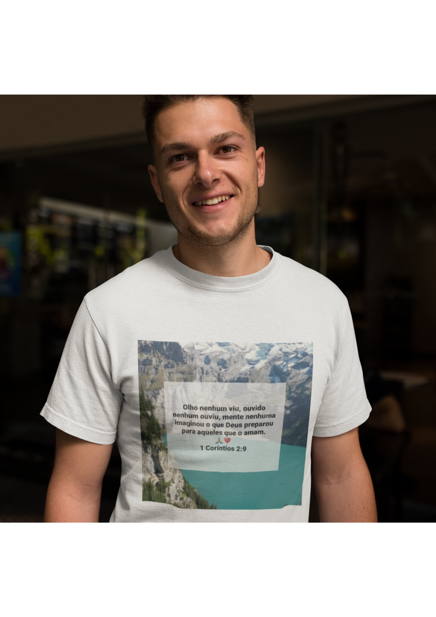 Nome do produto: Camiseta Unissex - 1 Coríntios 2:9